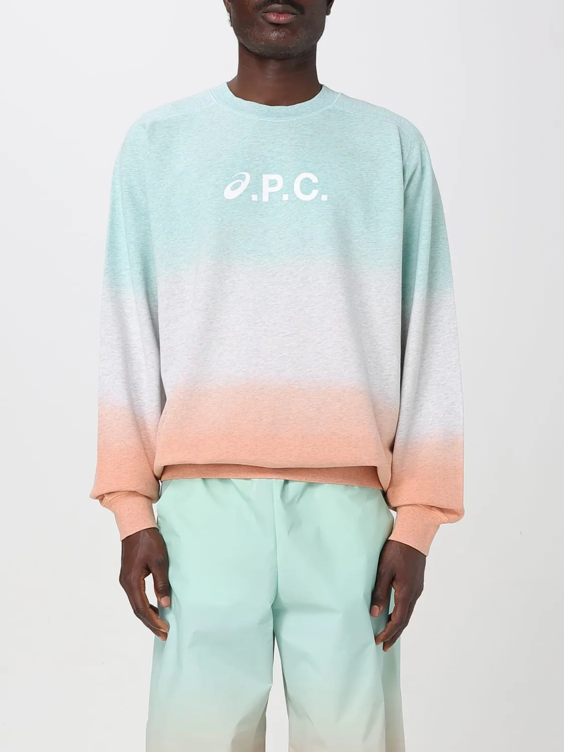 Felpa a girocollo sfumata con logo A.P.C.