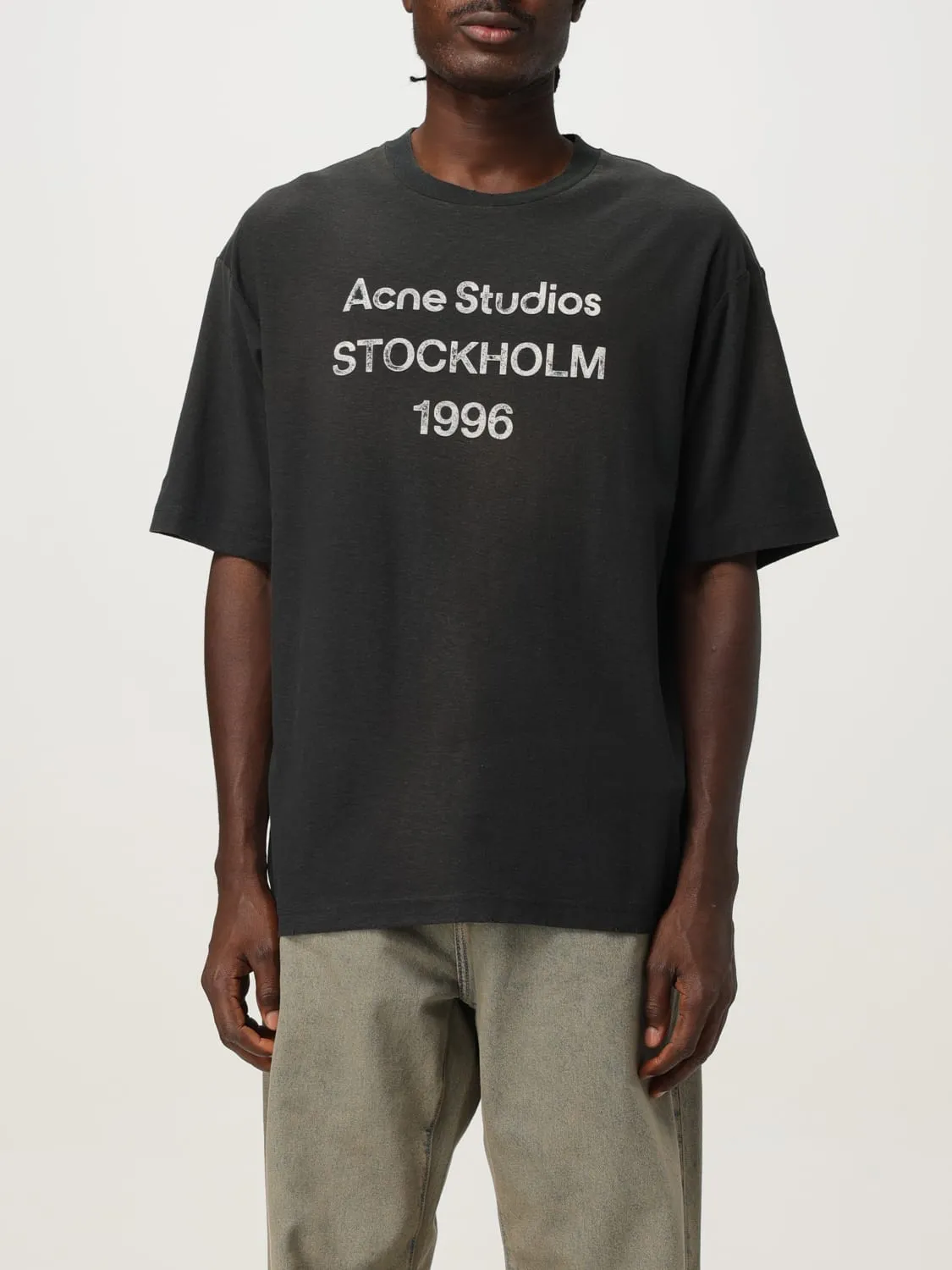 T-shirt in cotone organico con logo Acne Studios