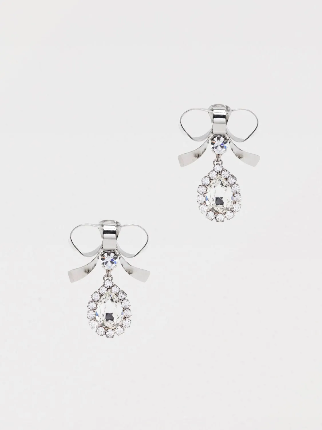 Orecchini Bow Alessandra Rich in ottone con strass incastonati