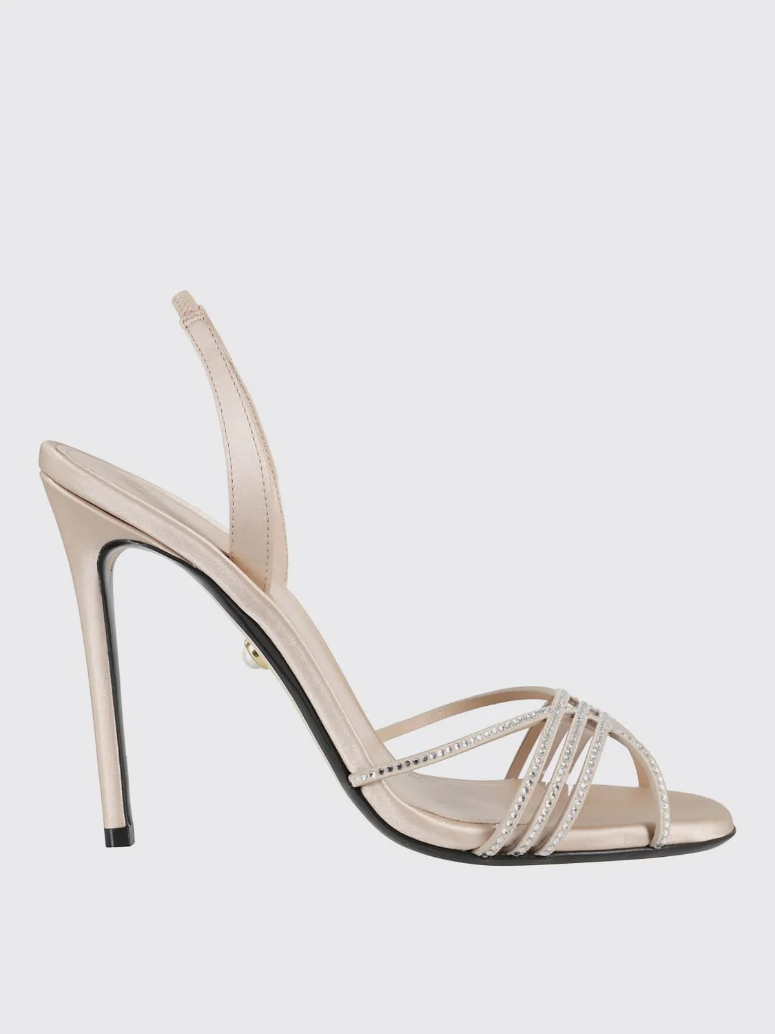 Sandalo Giusy Alevì Milano in raso con strass