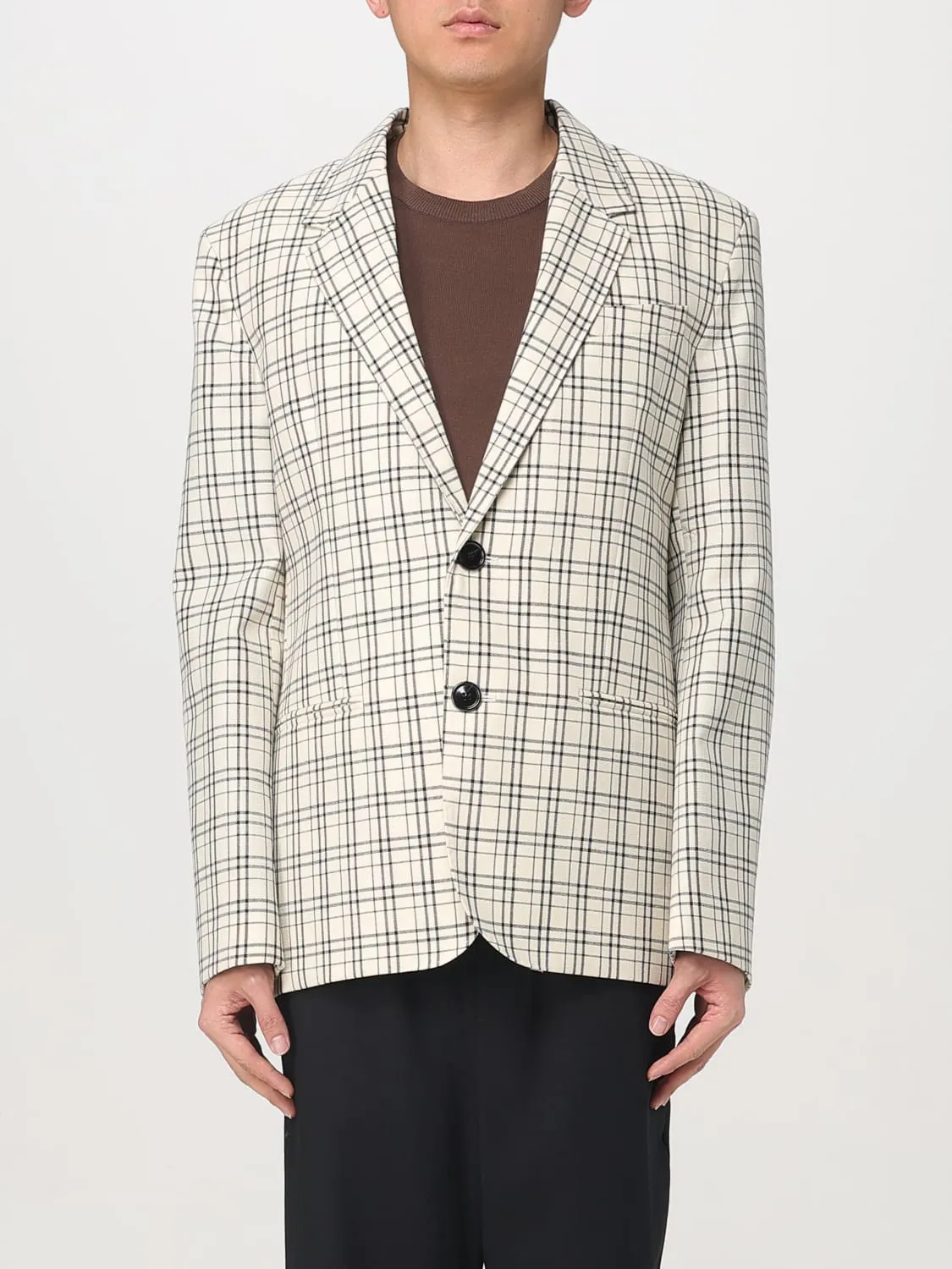 Blazer monopetto Ami Paris in lana check