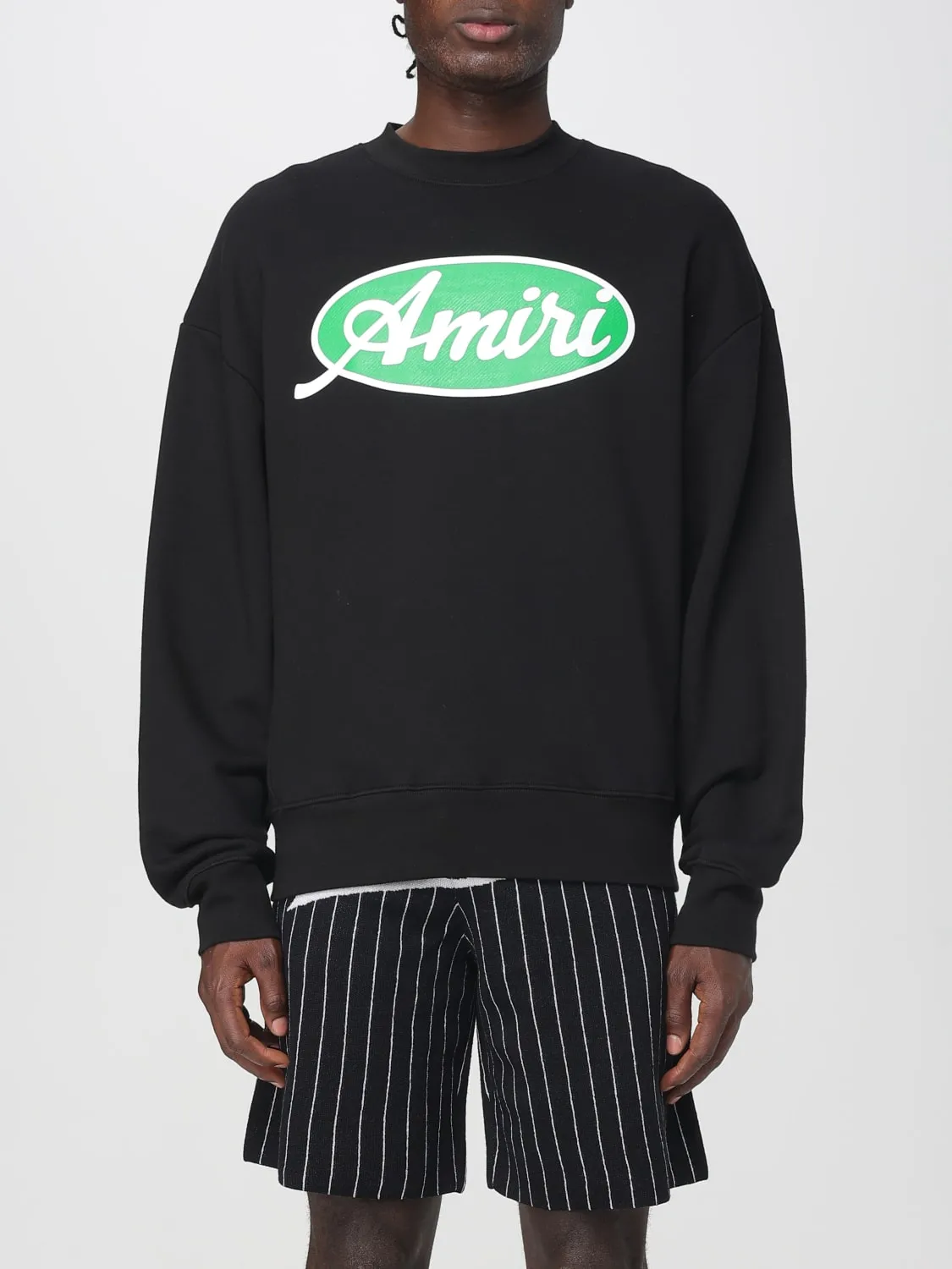 Felpa a girocollo in cotone con logo Amiri