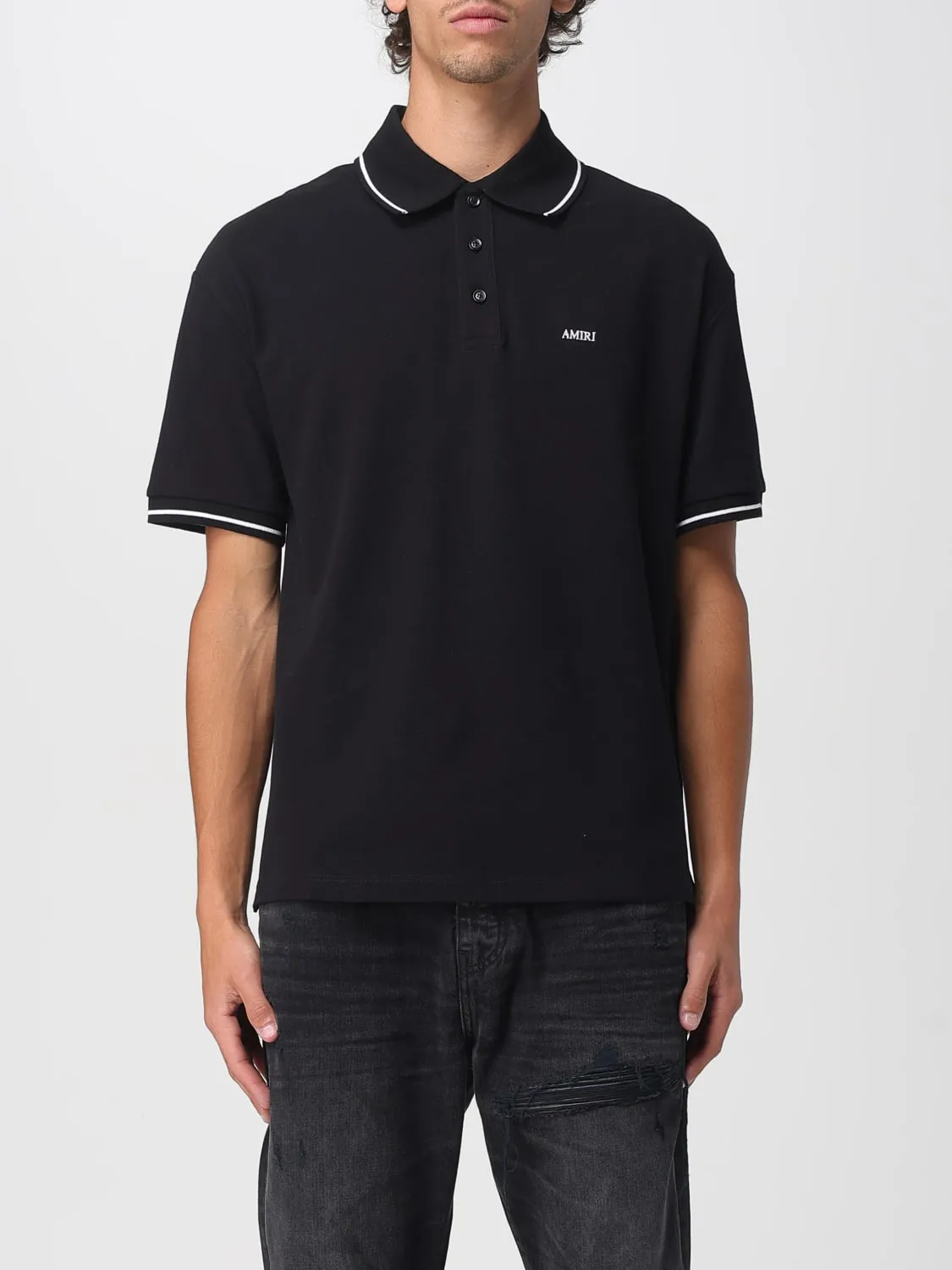 Polo in cotone con logo Amiri