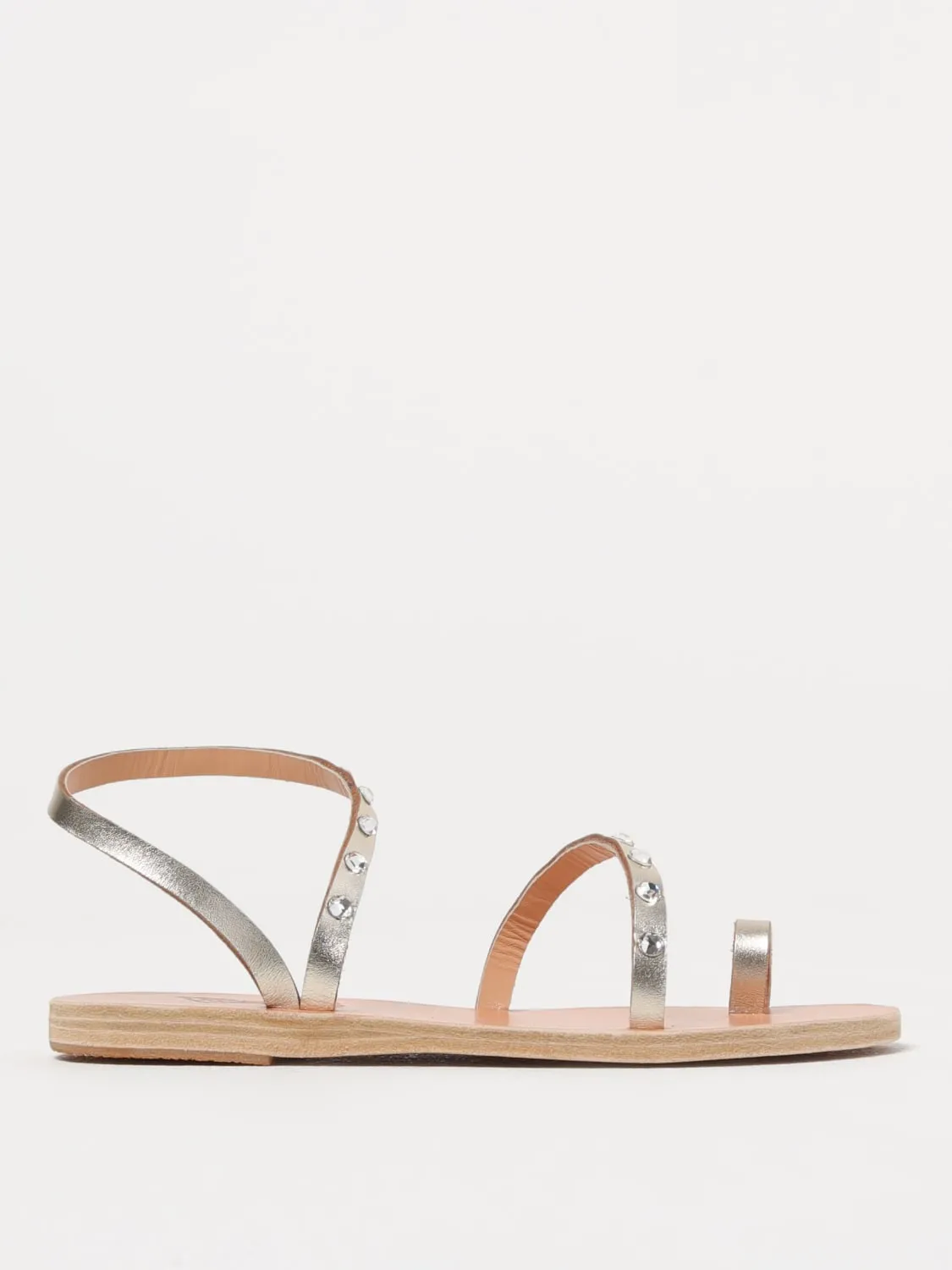 Sandalo Ancient Greek Sandal in pelle laminata con strass