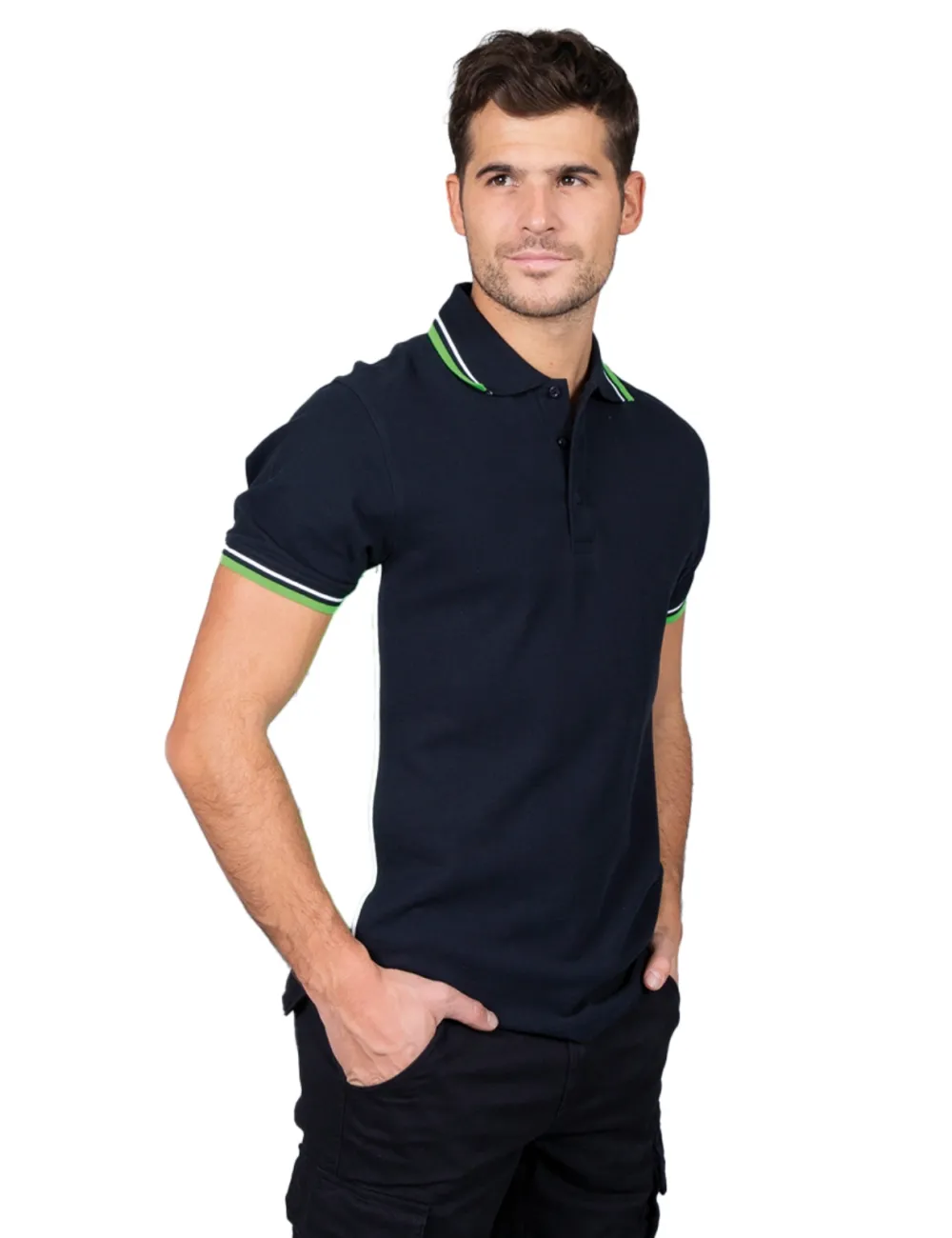 Zweifarbiger Baumwoll-Poloshirt Größe 200 für die Arbeit Ankara