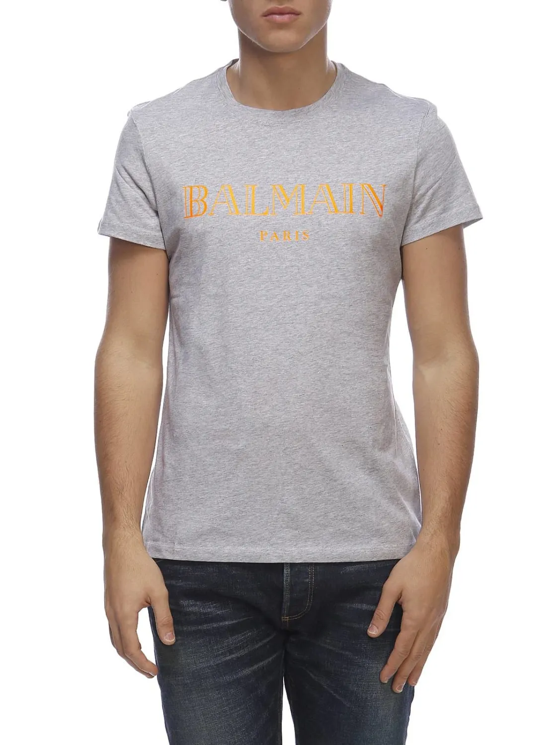 T-shirt a maniche corte con maxi stampa Balmain Paris