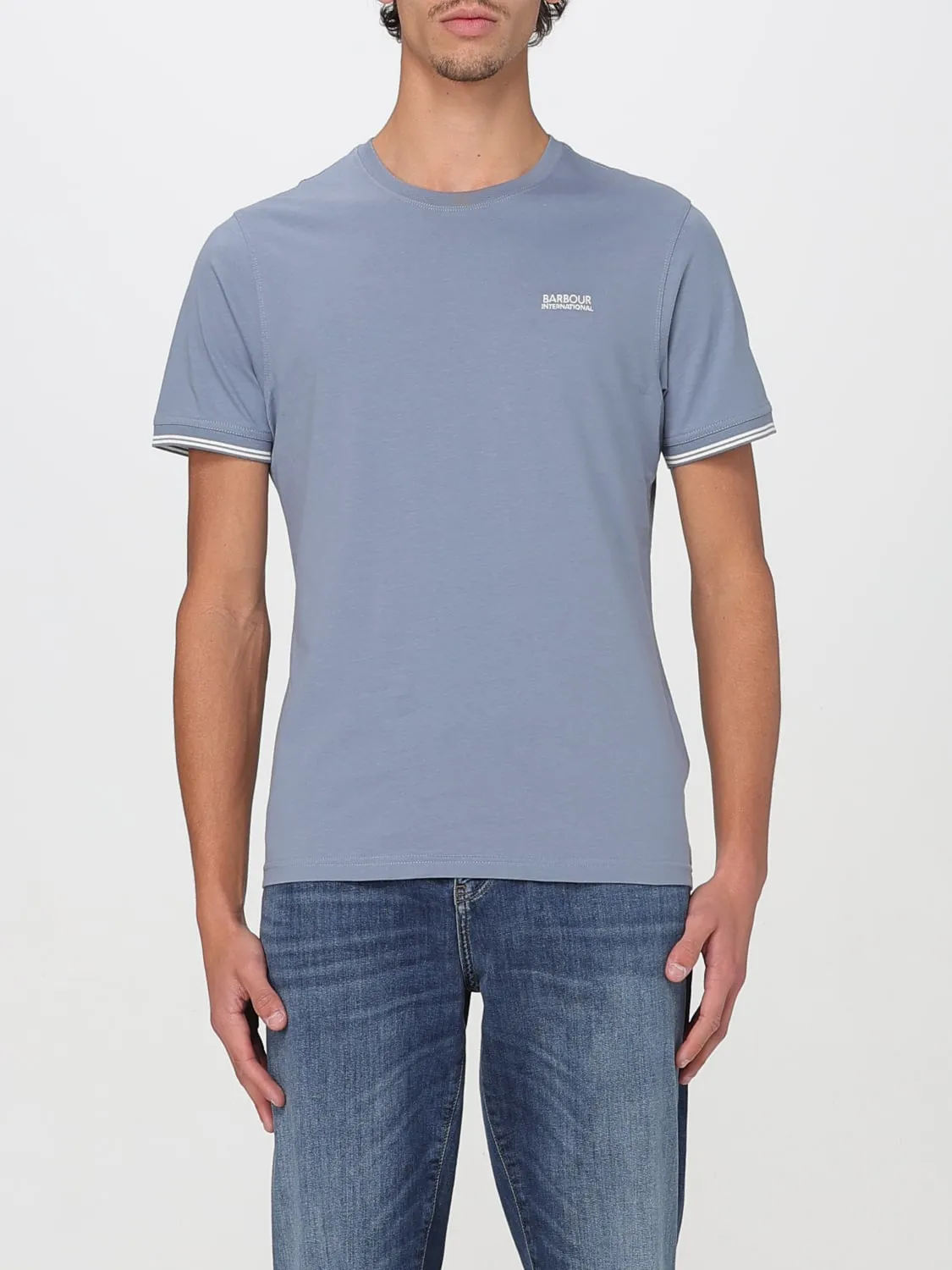 T-shirt basic in cotone con mini logo Barbour