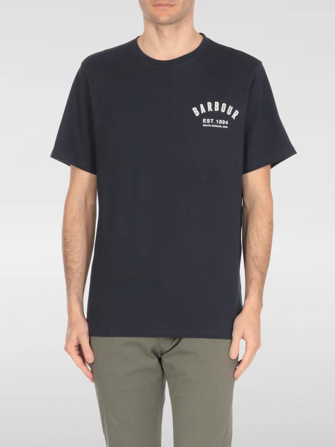 T-shirt Barbour in cotone con logo