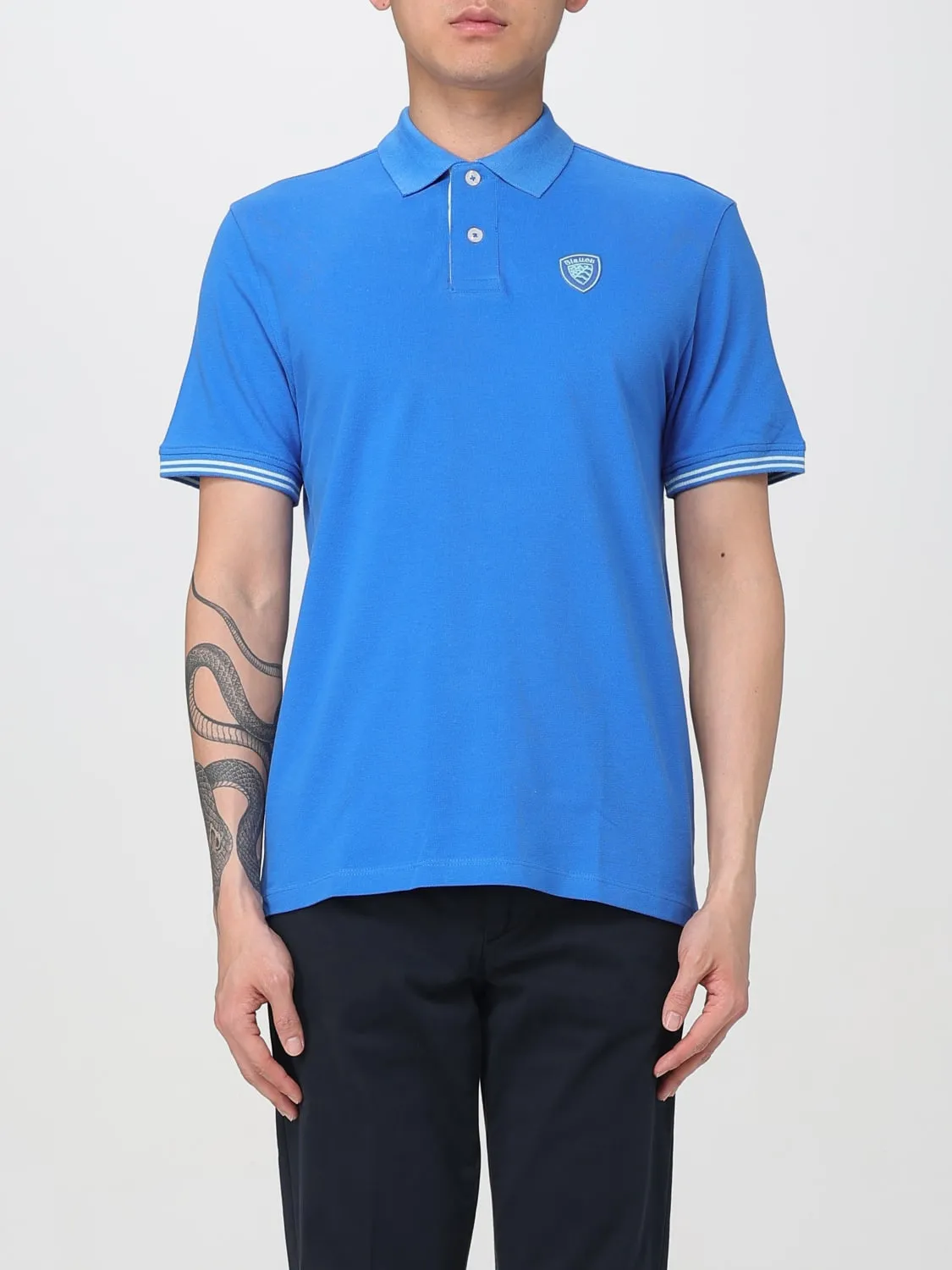 Polo in cotone con logo Blauer