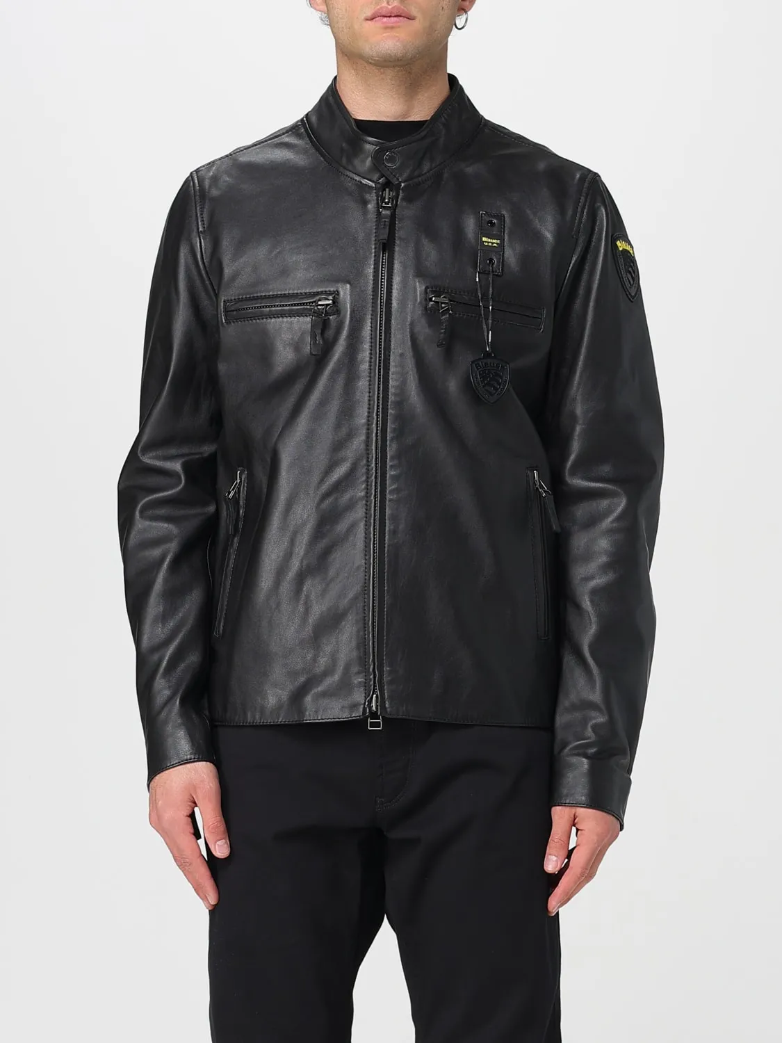 Giubbotto biker Blauer in pelle