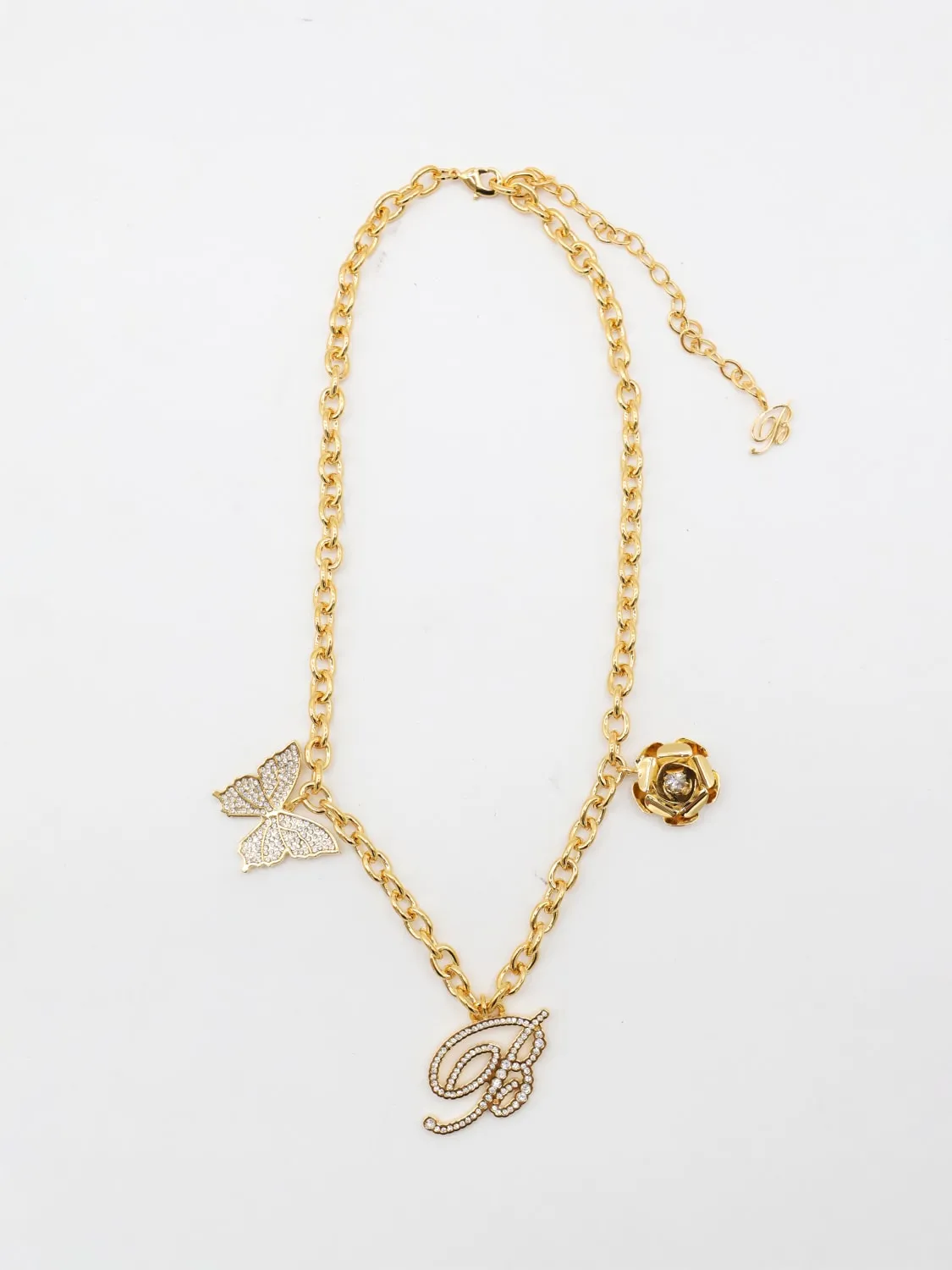 Collana Blumarine in ottone con ciondoli di strass