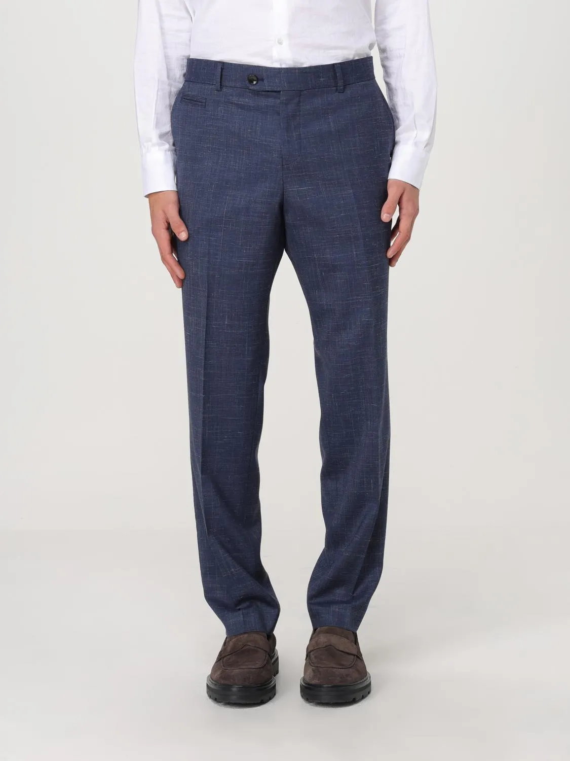 Pantalone Boss in lana vergine e lino