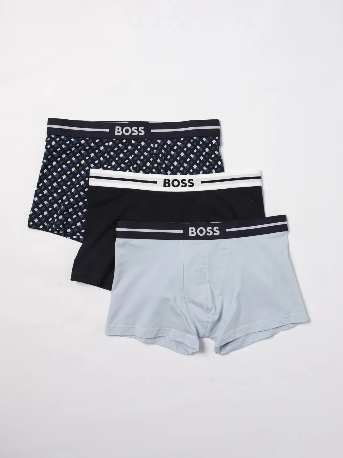 Set 3 paia di boxer con logo Boss