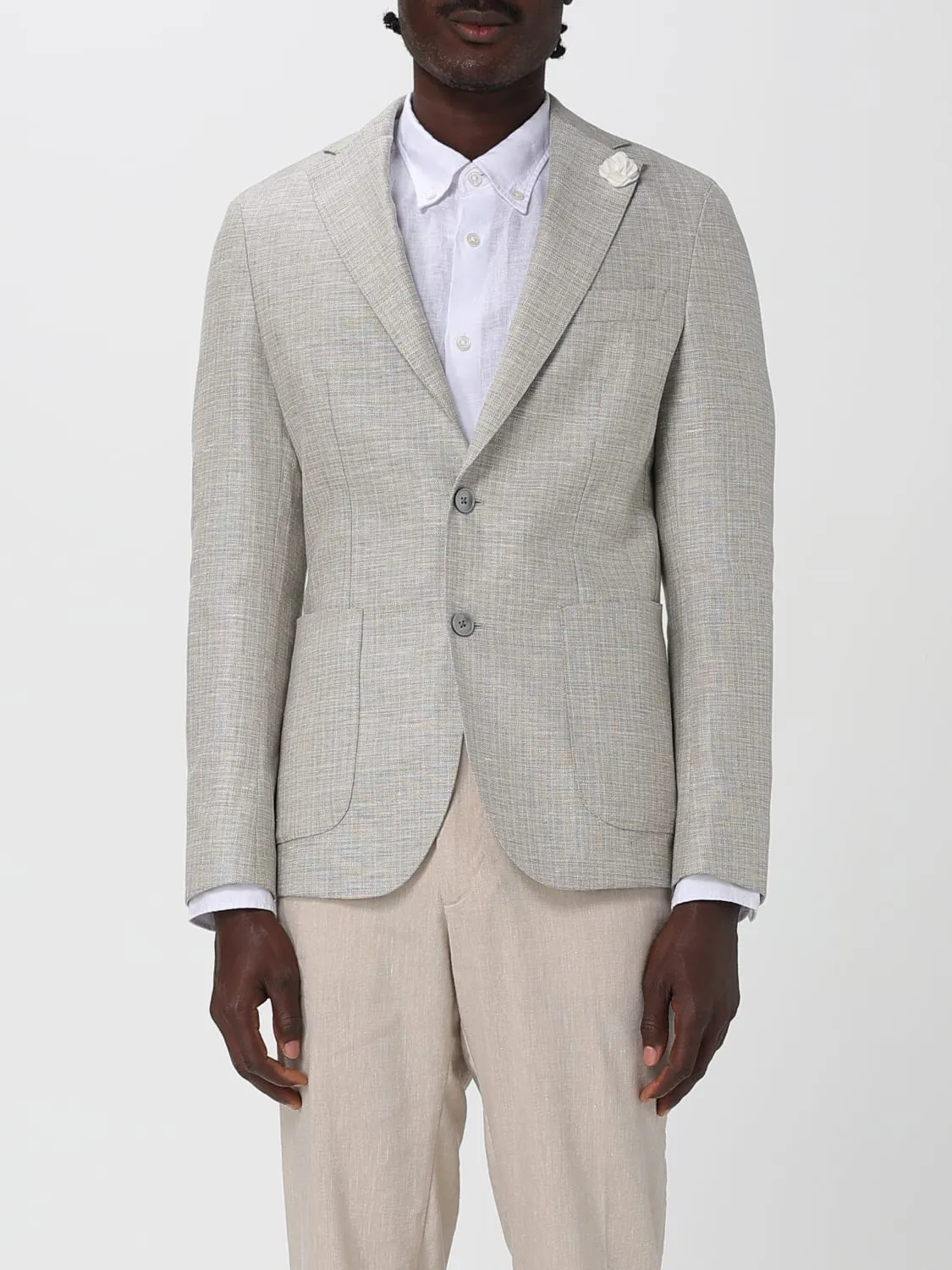 Blazer a monopetto Boss in misto lino