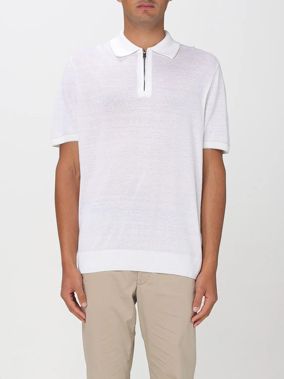 Polo in maglia di misto lino Boss