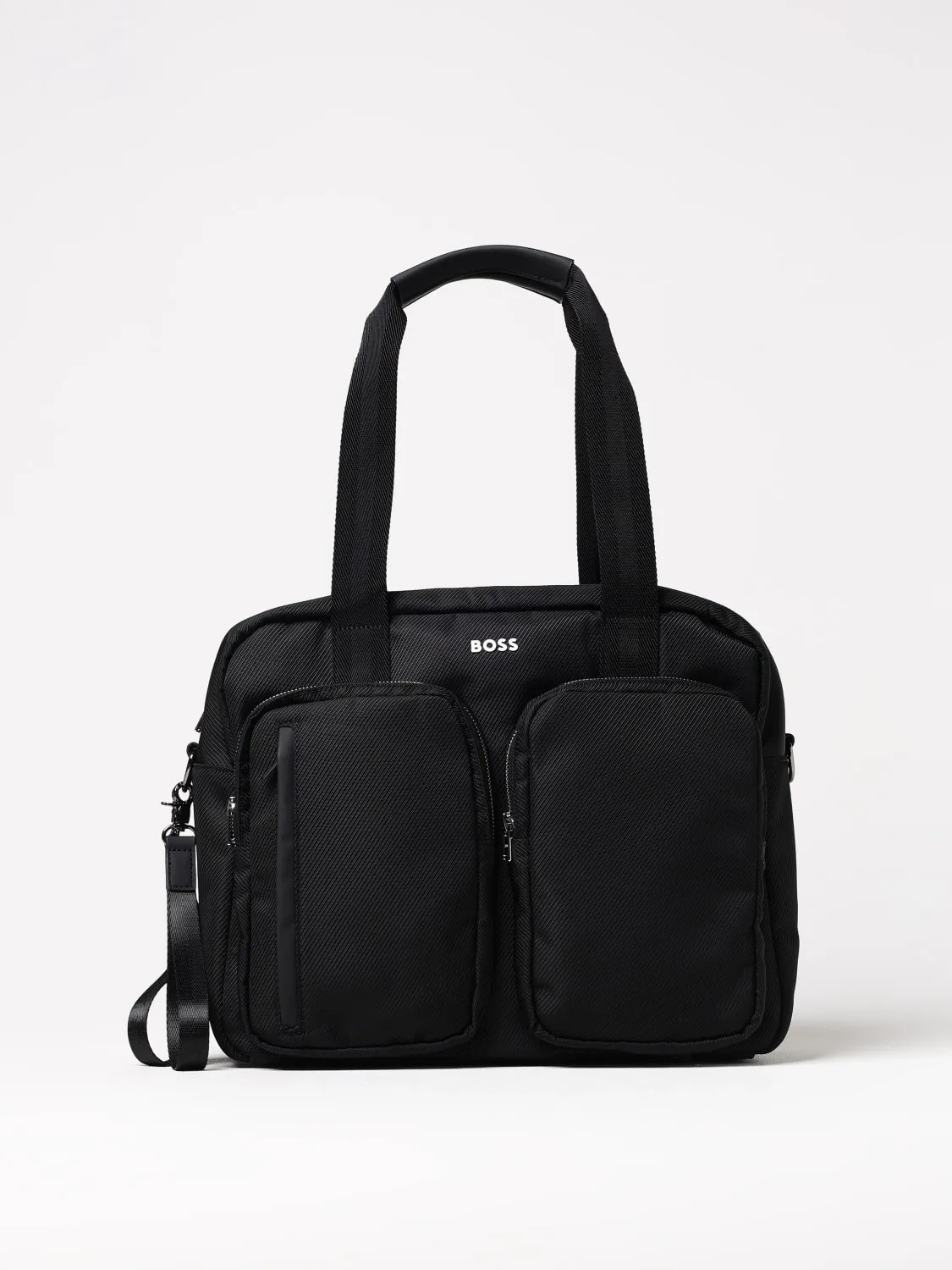 Diaper bag in poliestere con logo Boss