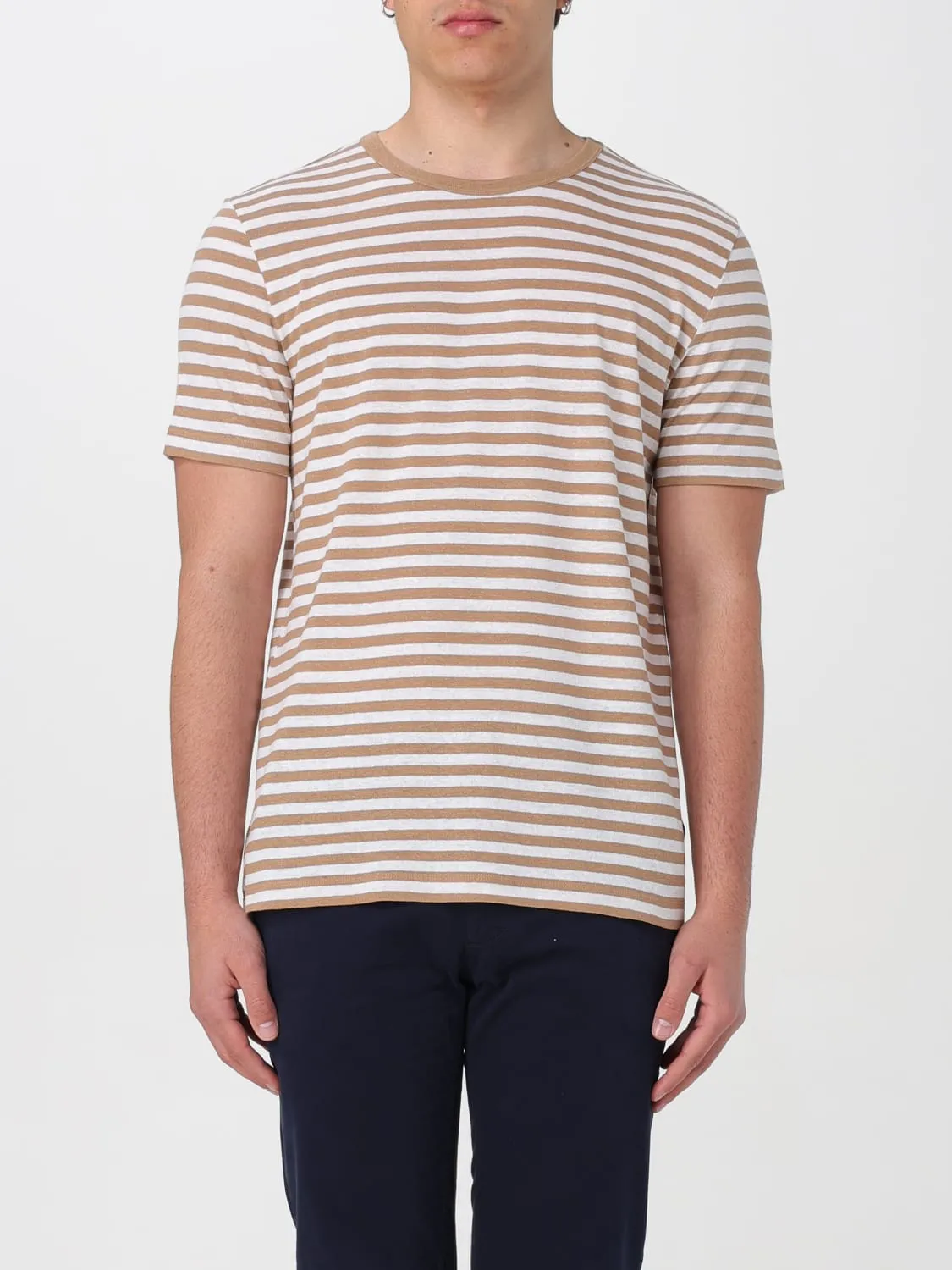 T-shirt Boss in cotone con motivo a righe