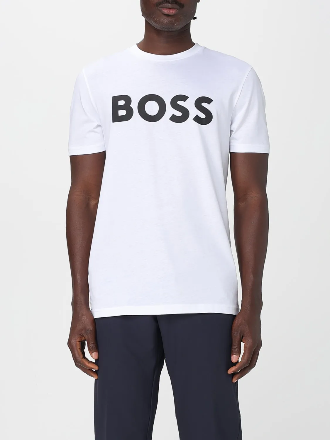 T-shirt in cotone con logo Boss