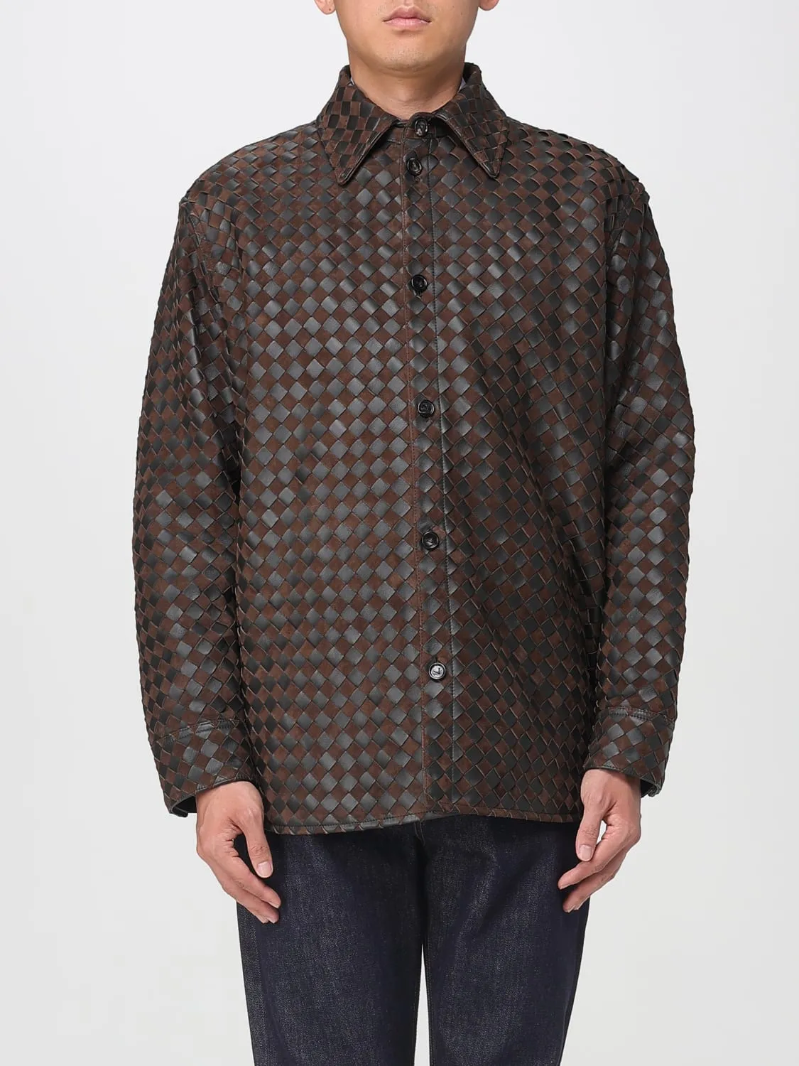 Blazer Bottega Veneta in pelle intrecciata