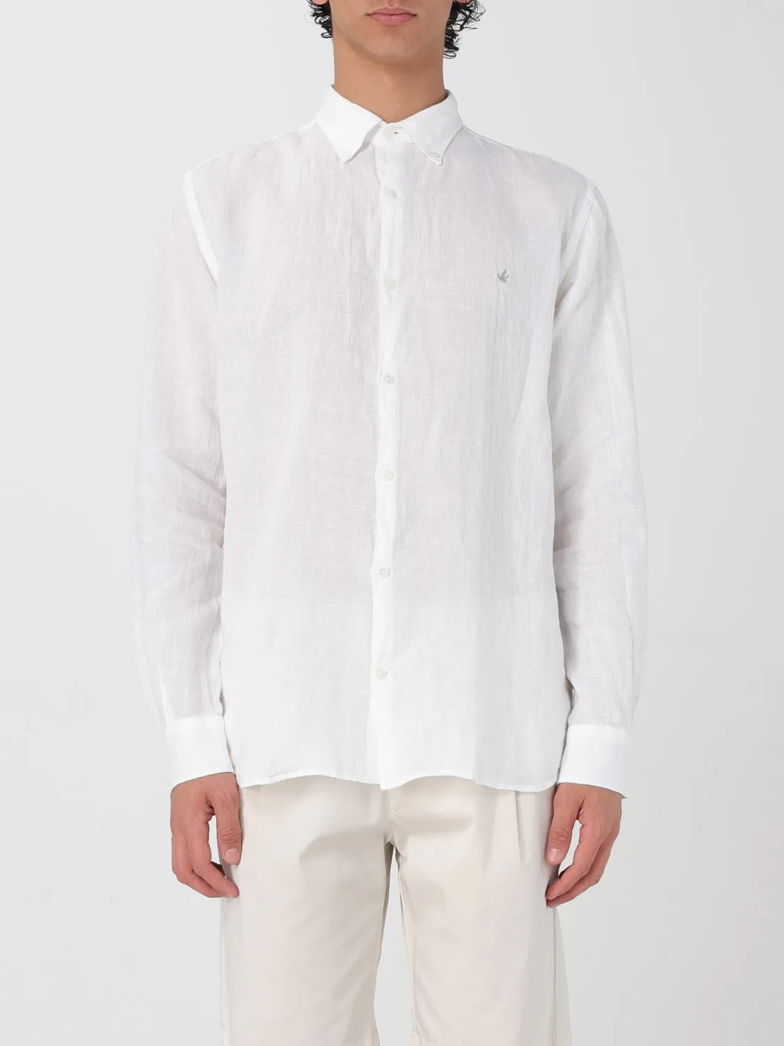 Camicia classica Brooksfield in misto lino