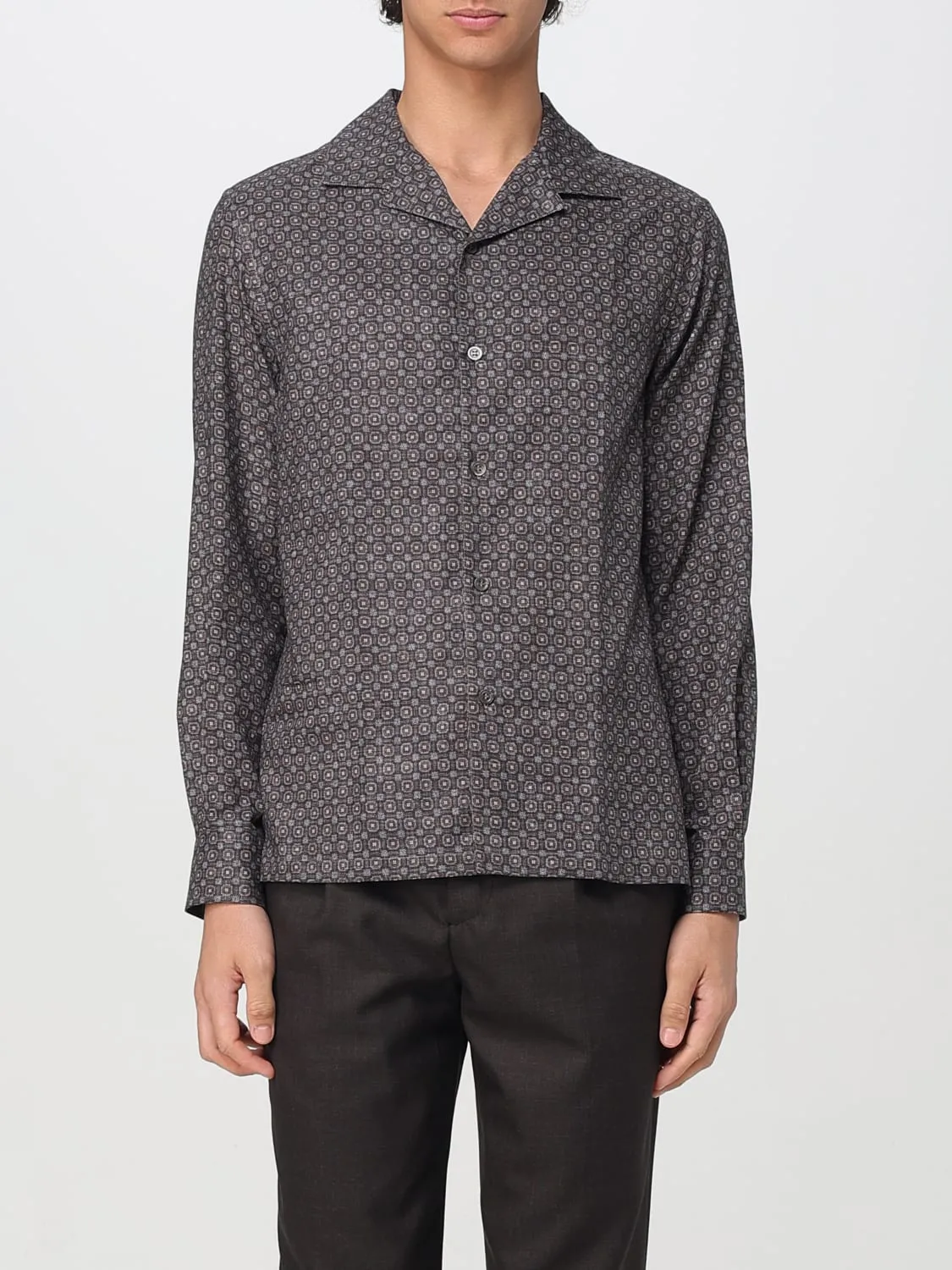 Camicia classica Brunello Cucinelli in cotone stampato