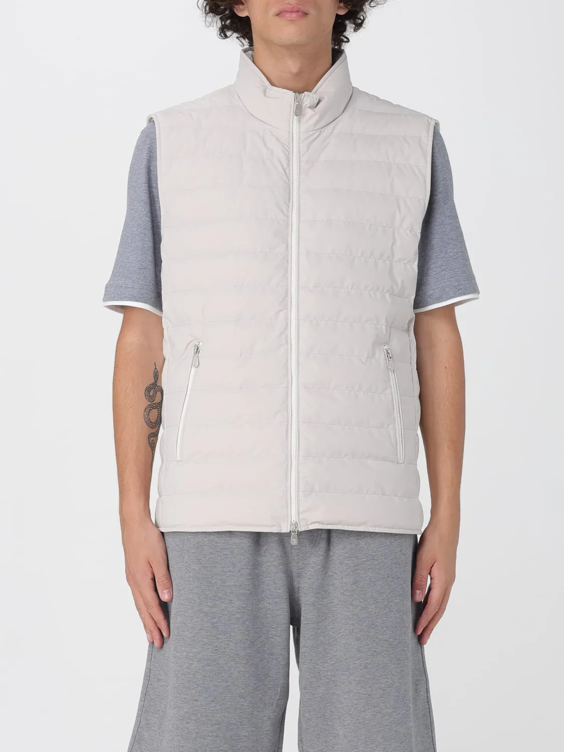 Gilet Brunello Cucinelli in nylon trapuntato