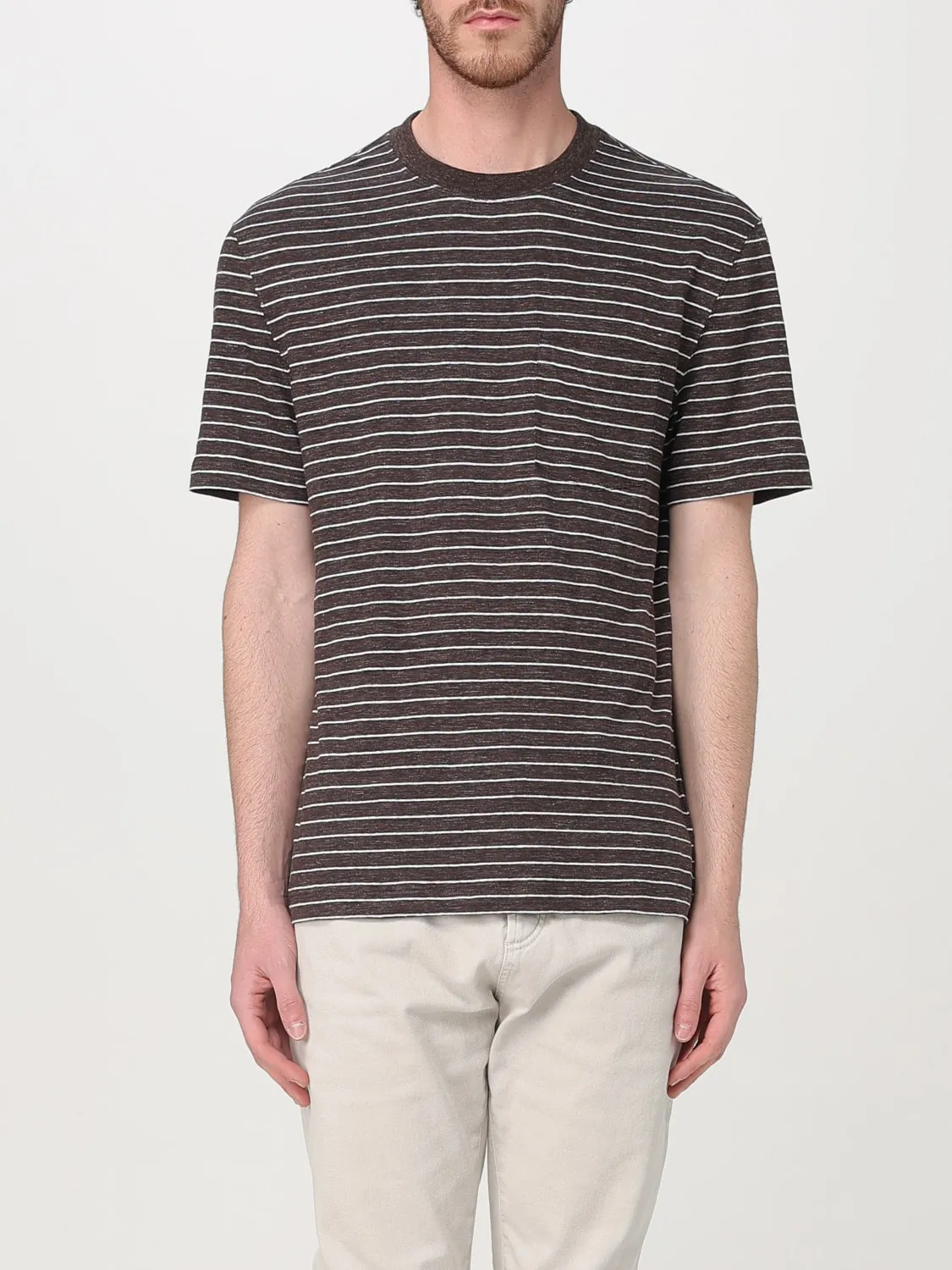 T-shirt a righe Brunello Cucinelli in lino