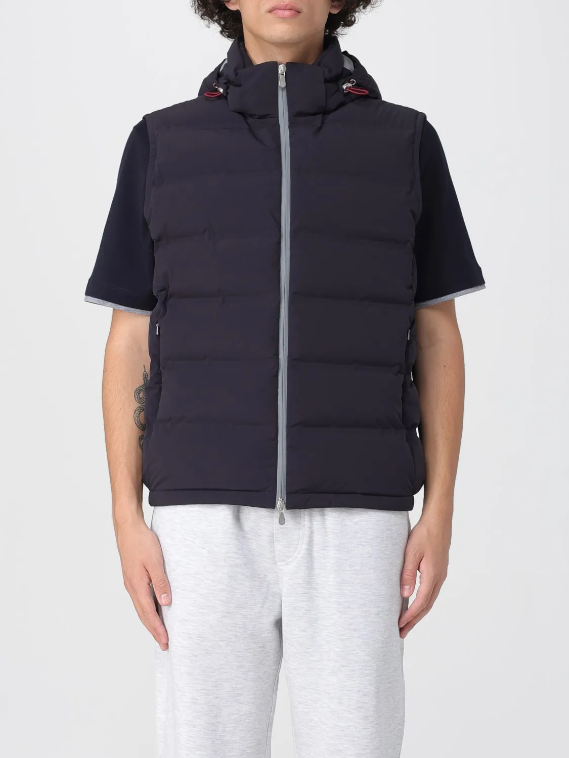 Gilet trapuntato Brunello Cucinelli in nylon imbottito