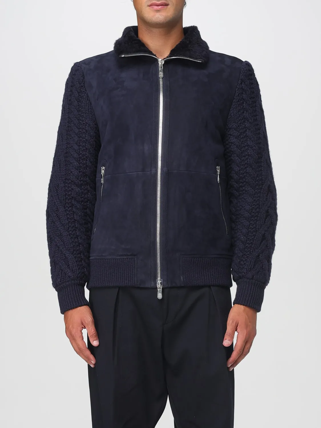 Giubbotto Brunello Cucinelli in cashmere e pelle scamosciata