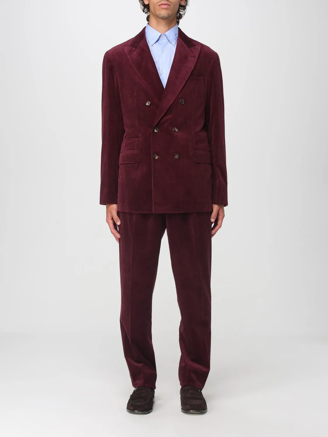 Abito doppiopetto Brunello Cucinelli in velluto a costine