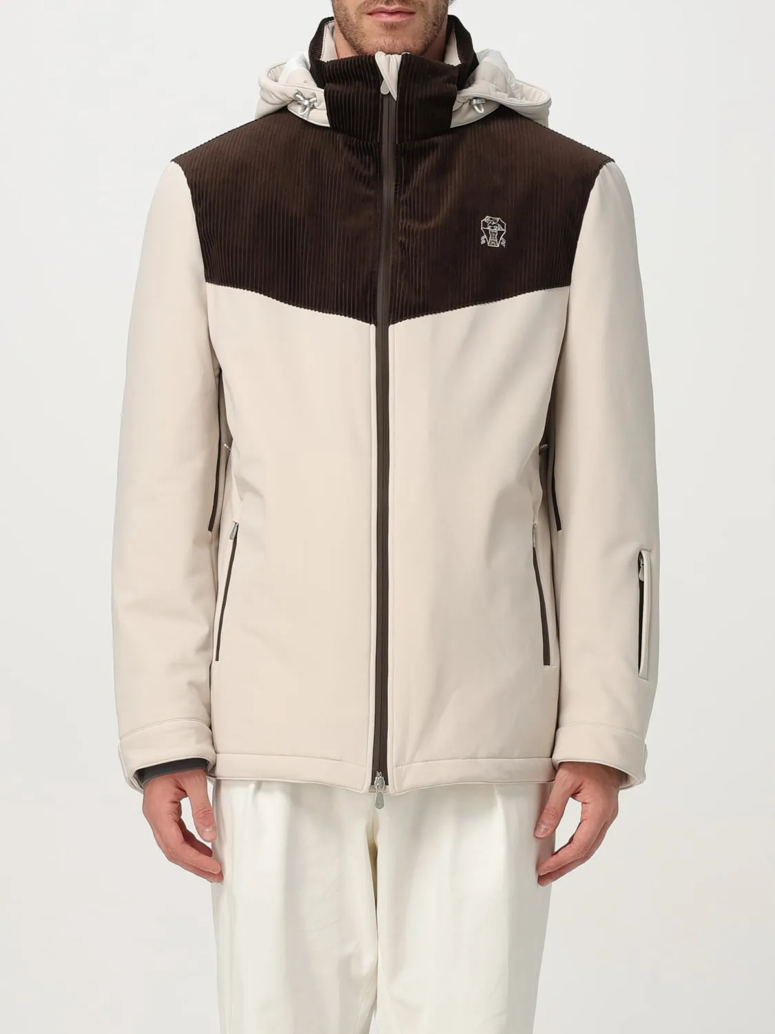 Giubbotto Brunello Cucinelli in nylon e velluto