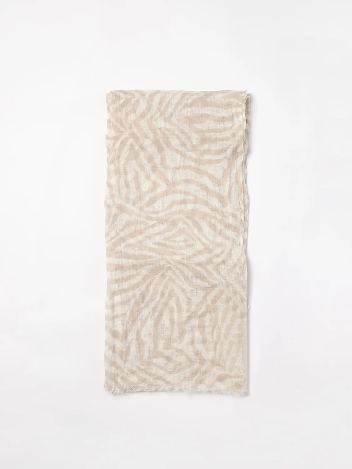 Sciarpa Ethnic Print Brunello Cucinelli in lino stampato