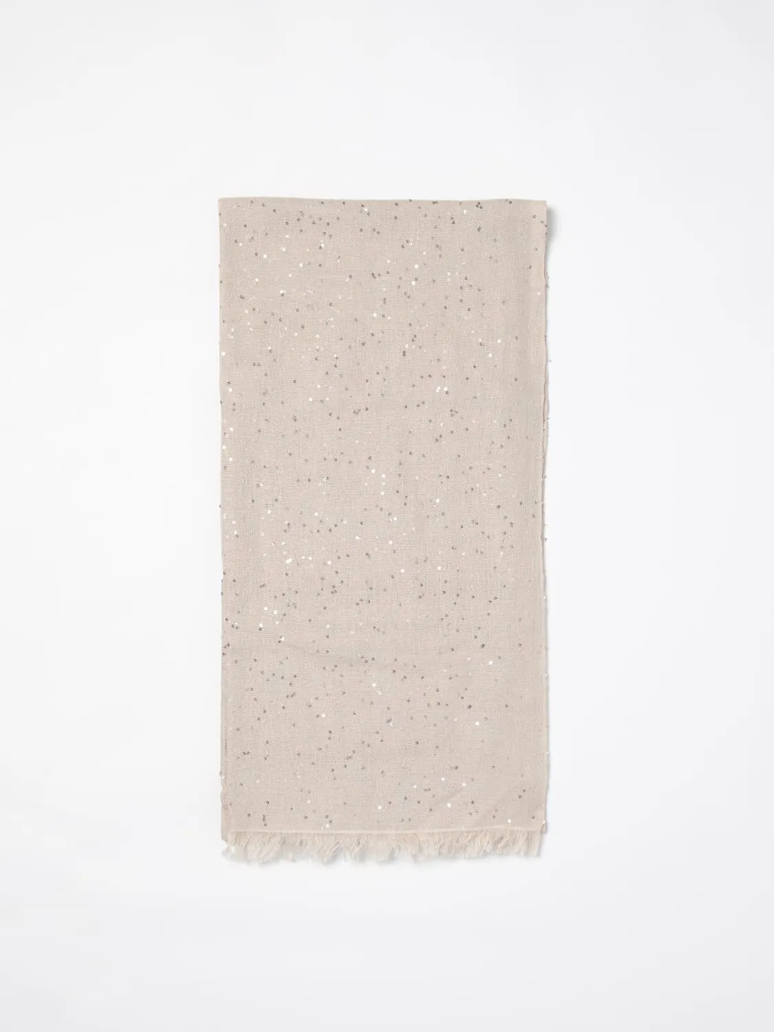 Stola Brunello Cucinelli in cashmere e seta con paillettes ricamate