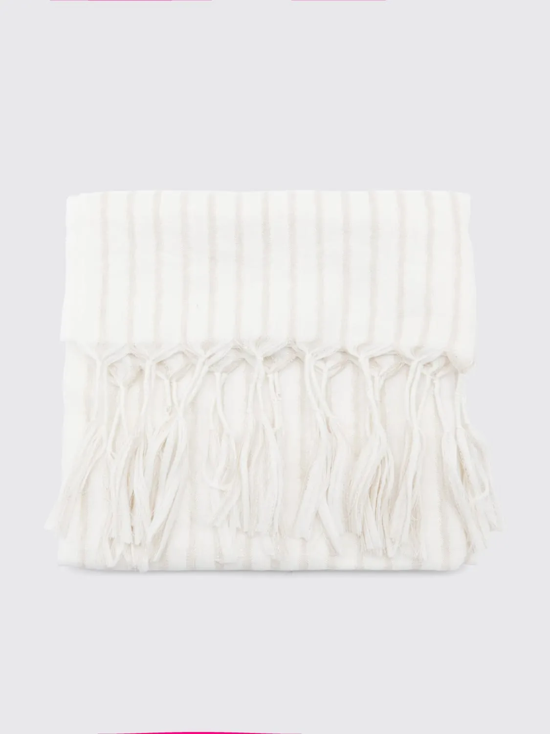 Sciarpa Brunello Cucinelli in lana e lino a righe jacquard