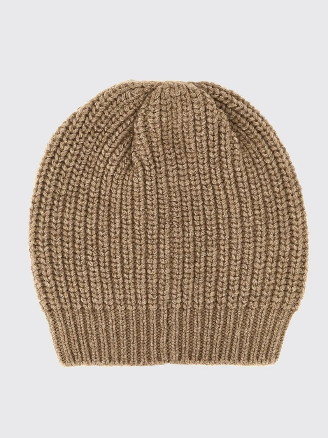 Cappello Brunello Cucinelli in cashmere a coste con paillettes ricamate