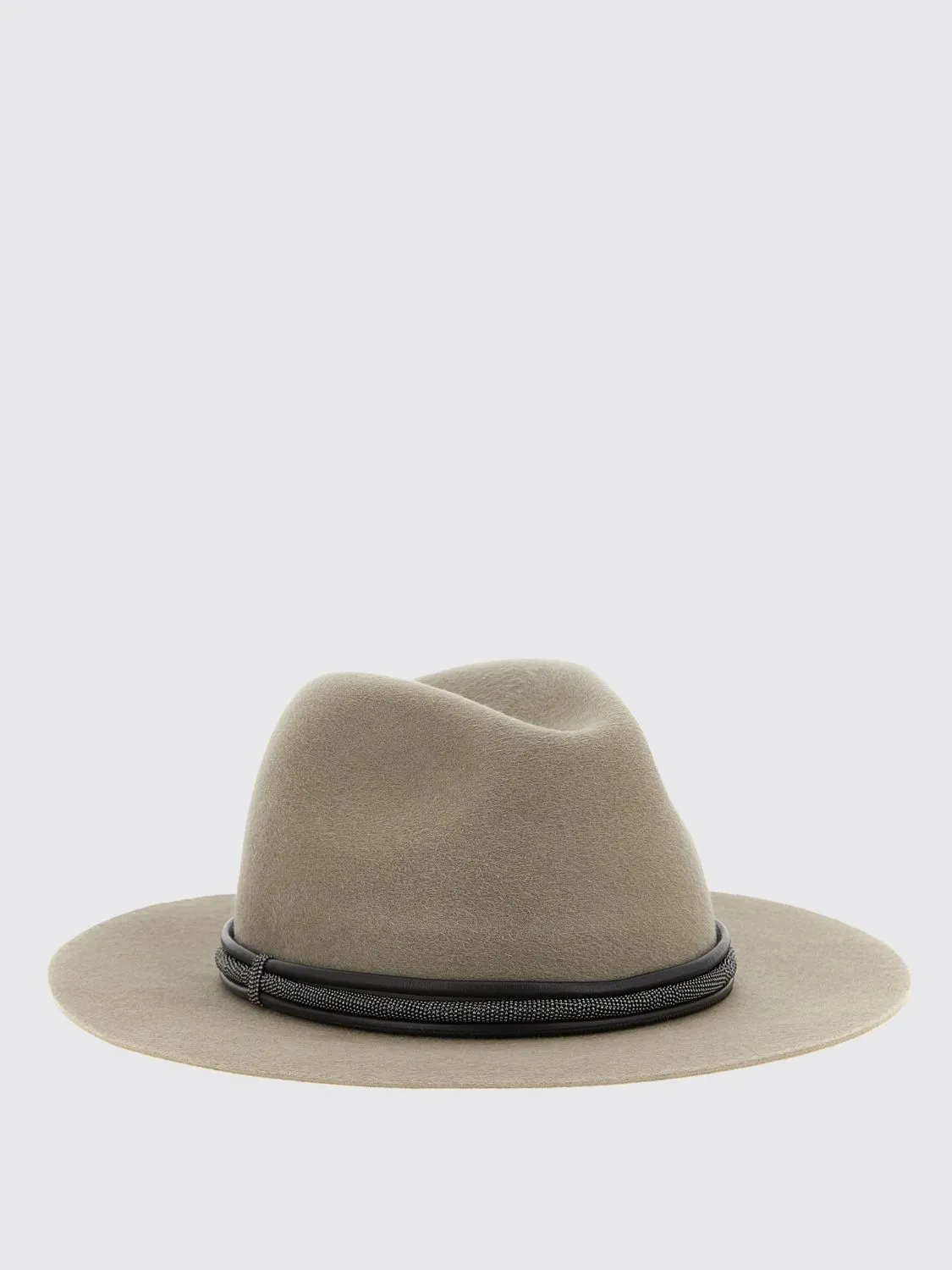 Cappello Fedora Brunello Cucinelli in feltro con monile