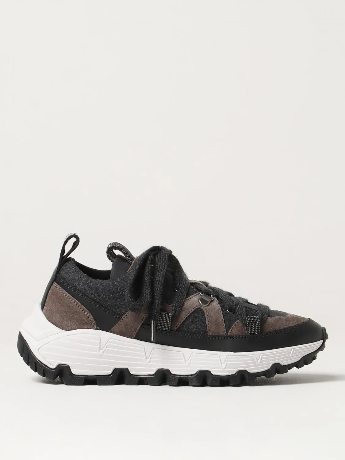 Sneakers Brunello Cucinelli in camoscio e lana