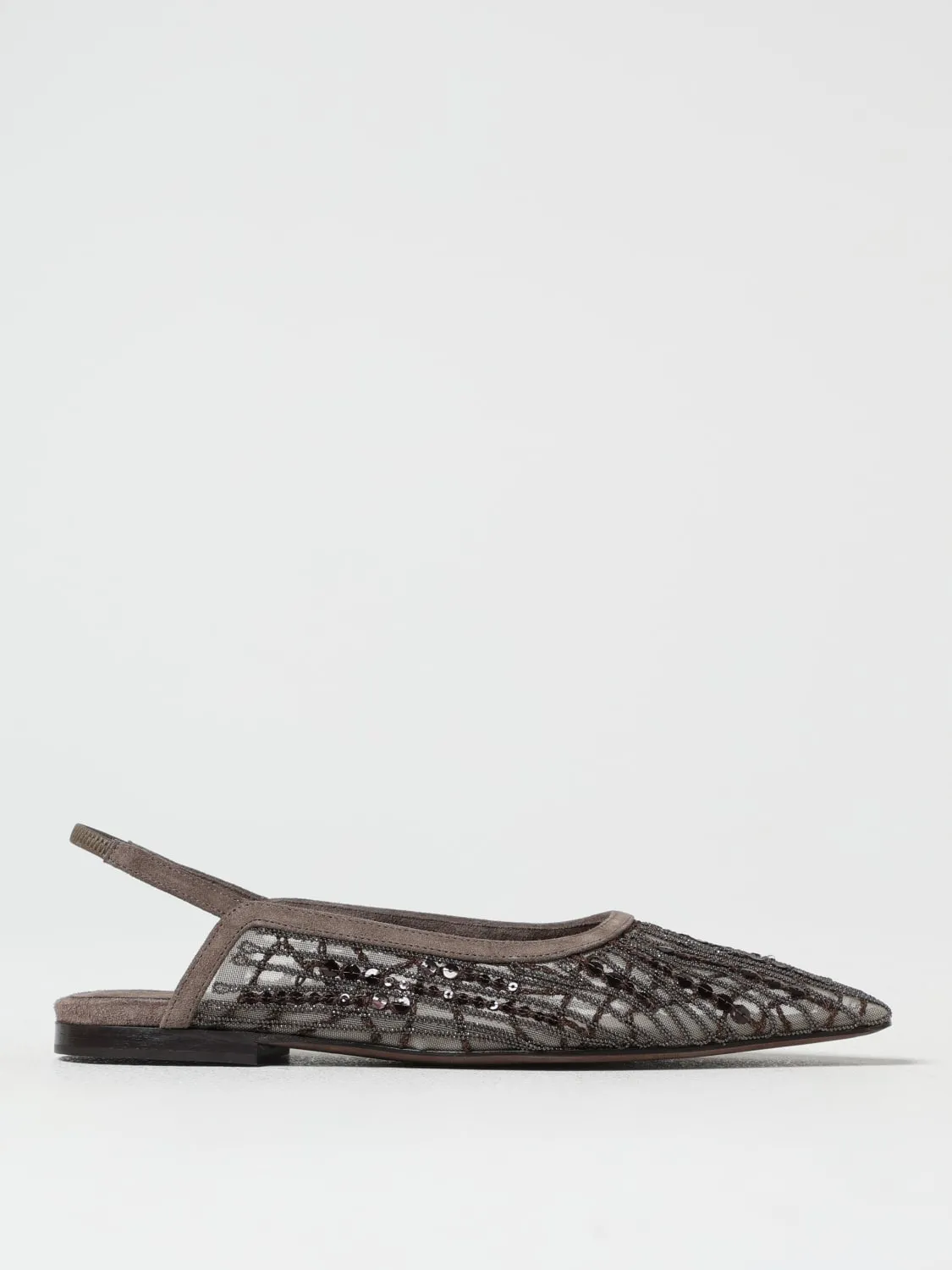 Ballerina Slingback Brunello Cucinelli in viscosa con paillettes