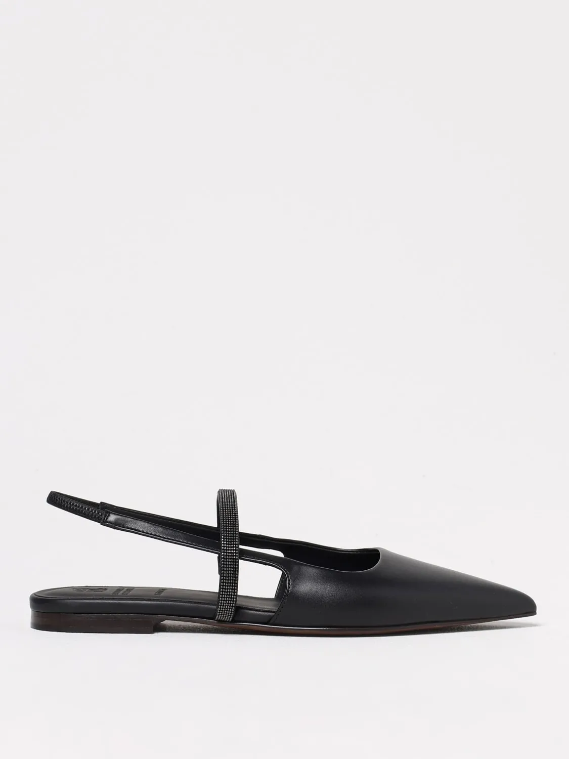 Ballerina Brunello Cucinelli in pelle con monile