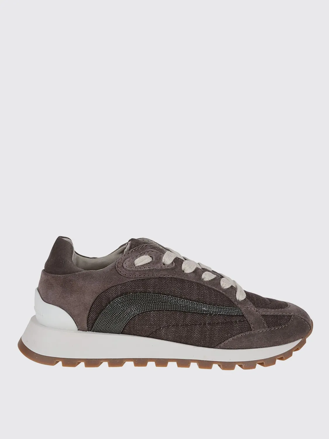 Sneakers Brunello Cucinelli in camoscio e canvas