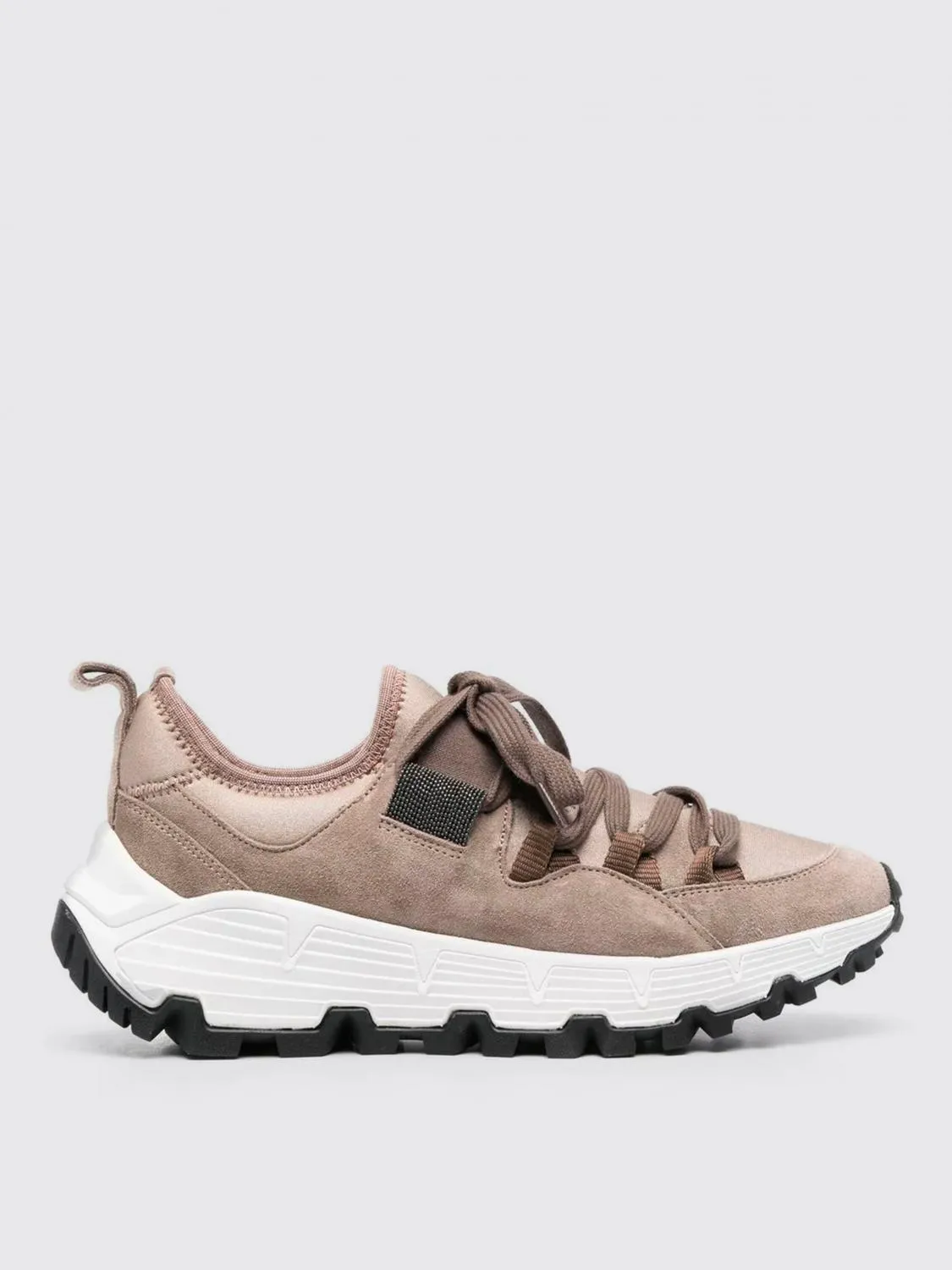 Sneakers Brunello Cucinelli in camoscio e raso