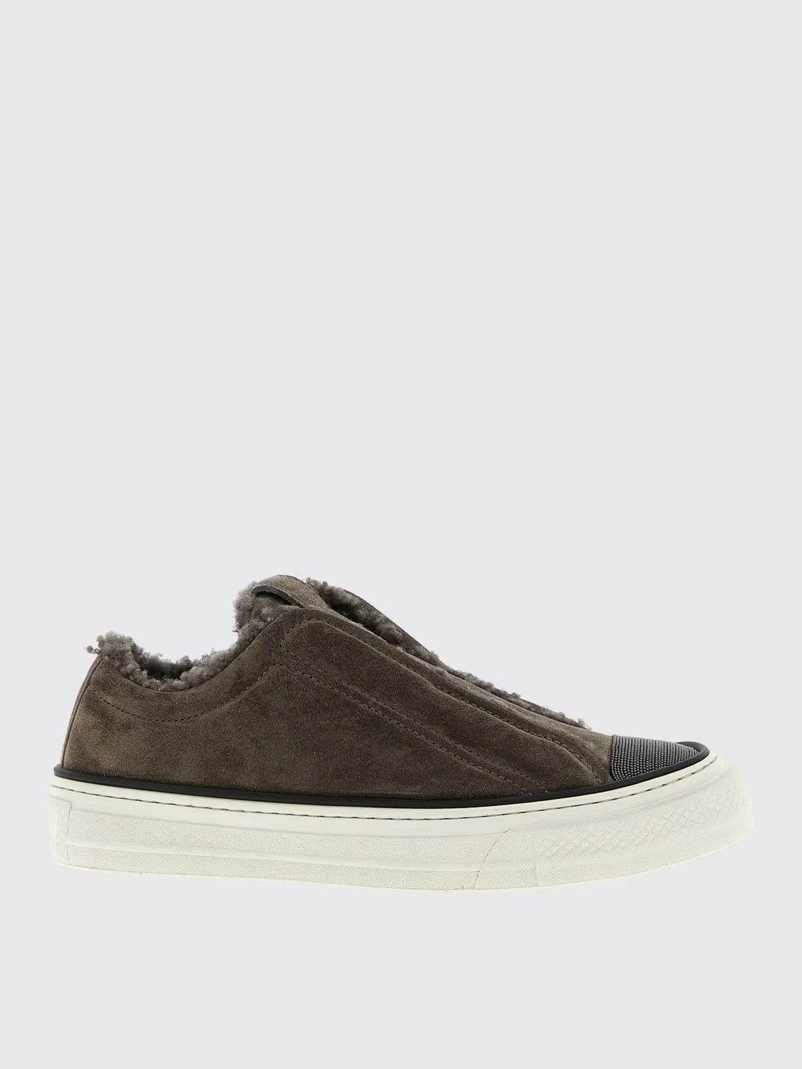 Sneakers Brunello Cucinelli in camoscio e shearling