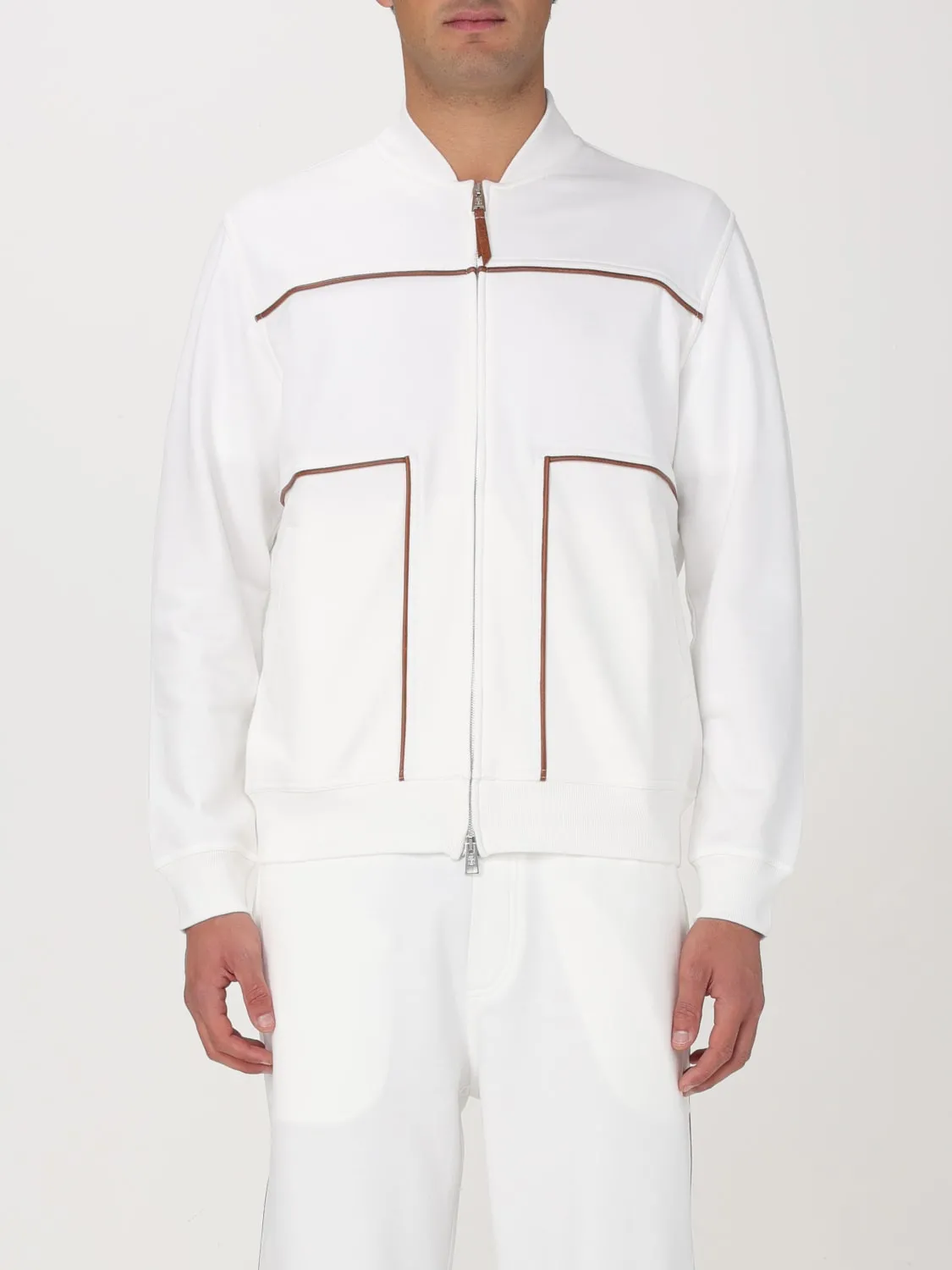 Felpa con zip in cotone Brunello Cucinelli