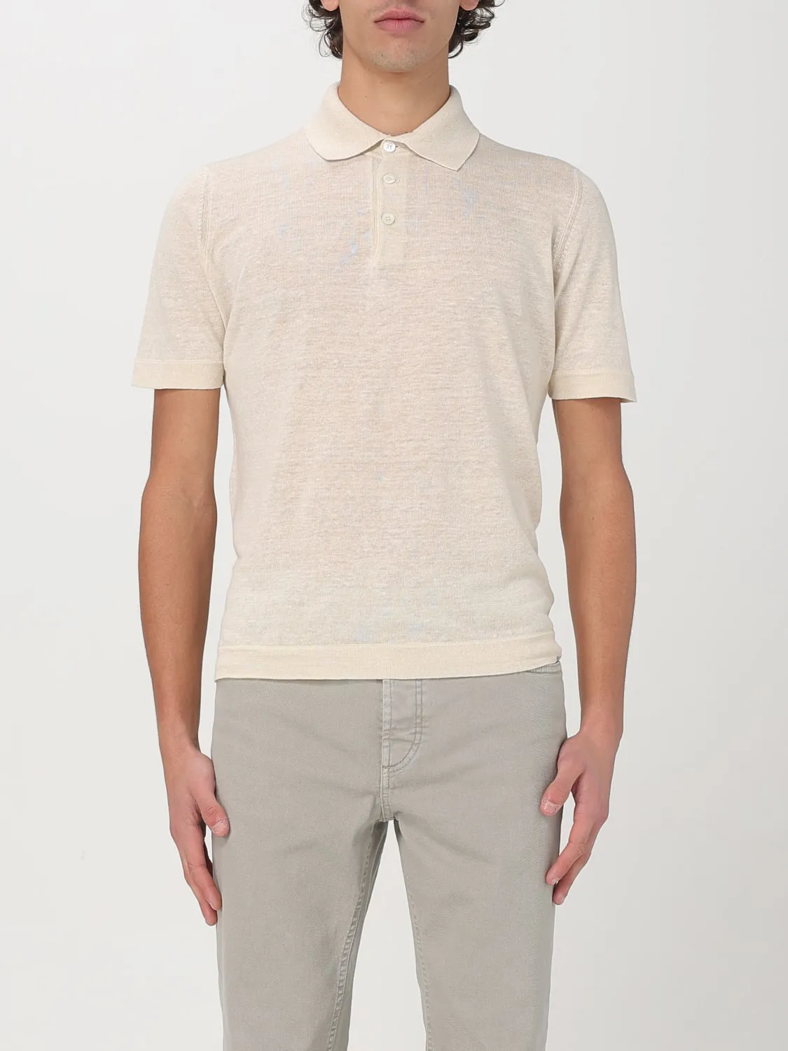 Polo in cotone e lino basic Brunello Cucinelli