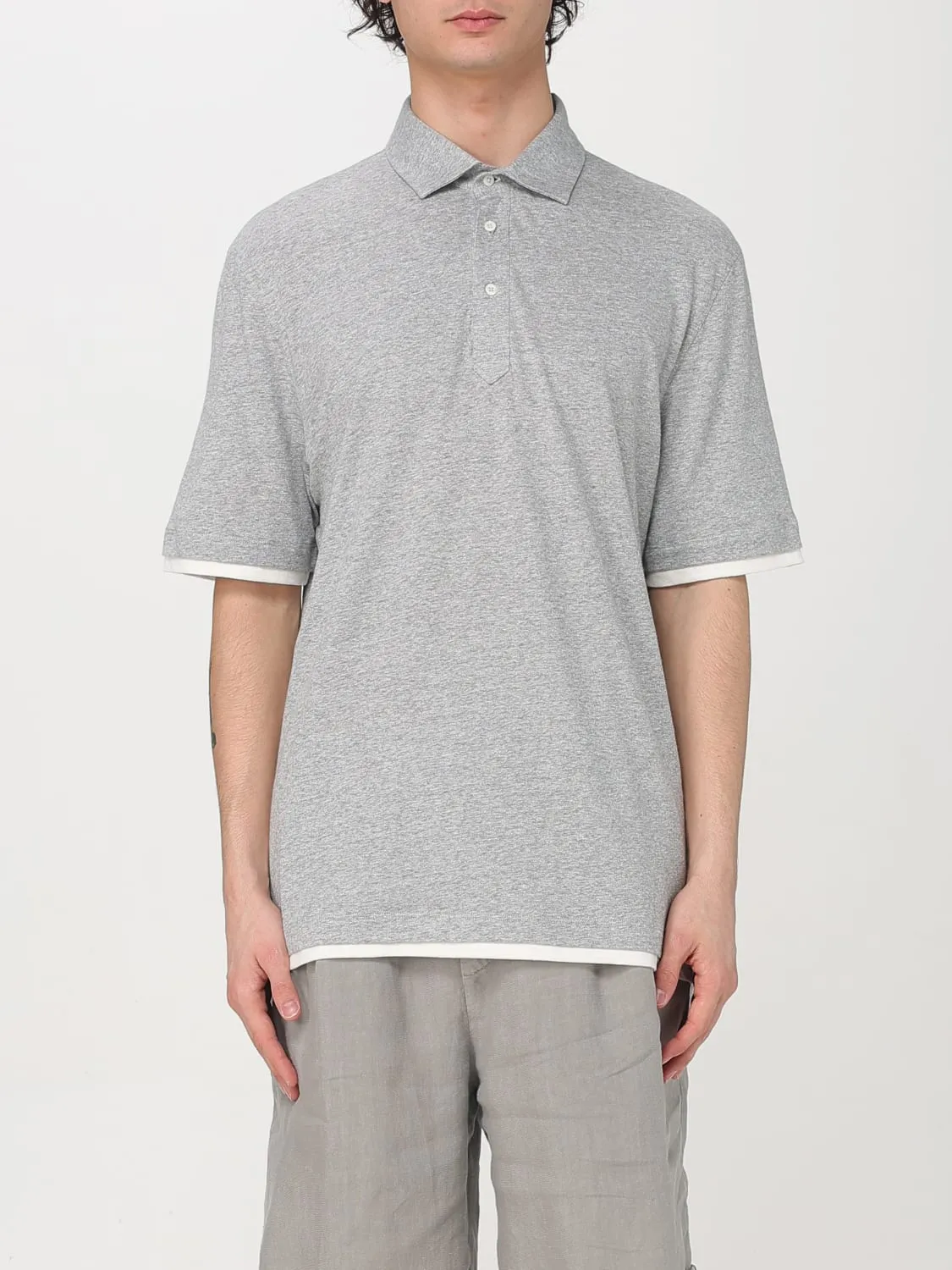 Polo basic Brunello Cucinelli in lino e cotone