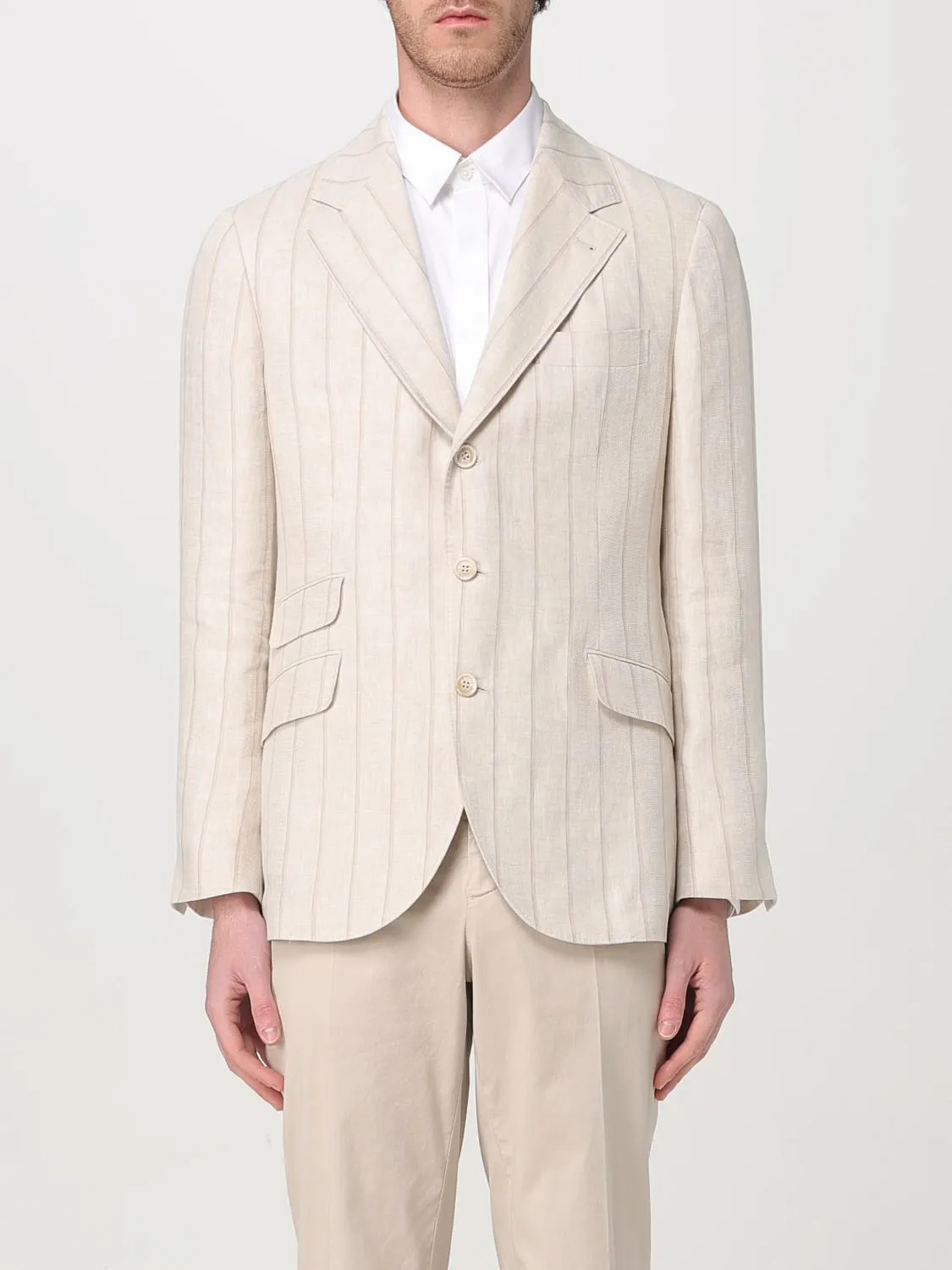 Blazer Brunello Cucinelli in lino a righe