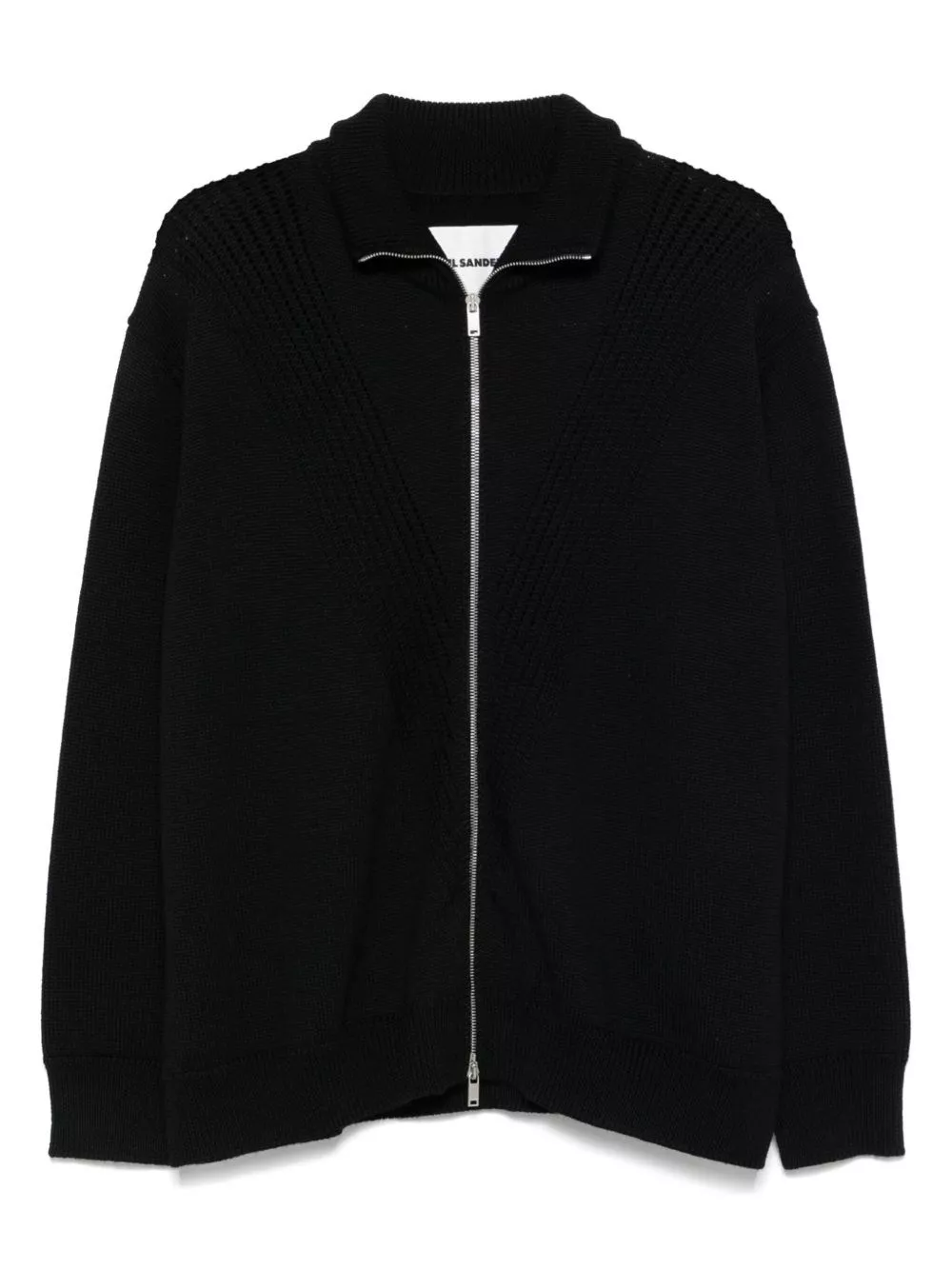 Cardigan con zip in lana di Jil sander