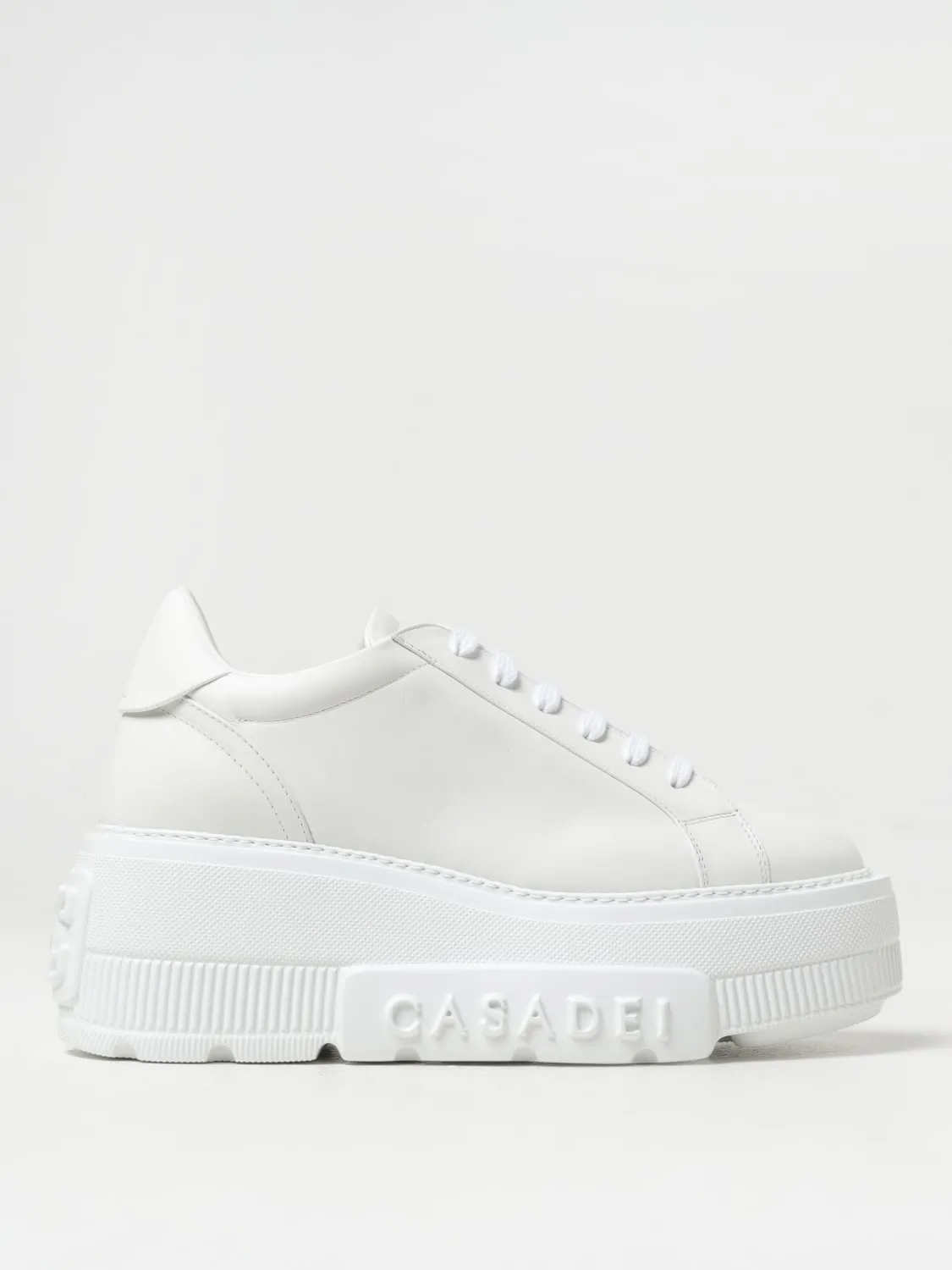 Sneakers Casadei a zeppa in pelle
