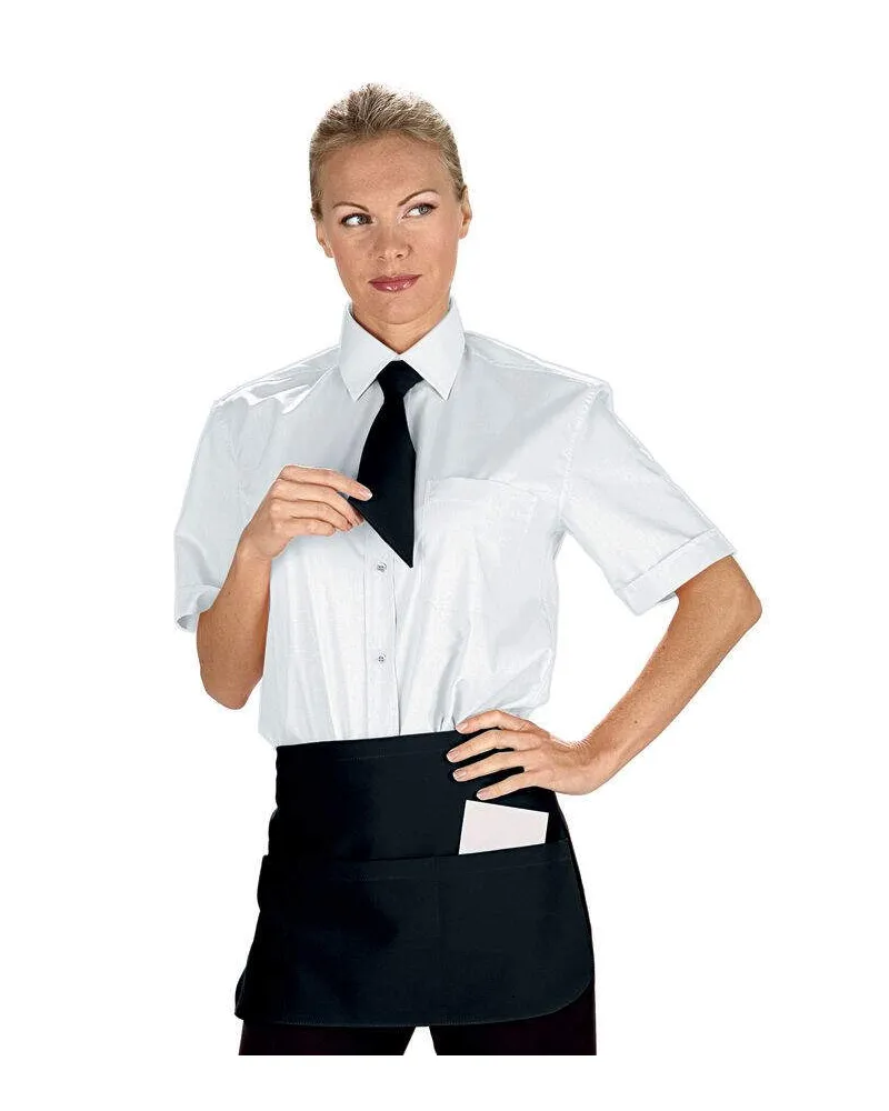 Delantal de cintura de Pub con doble bolsillo rojo.