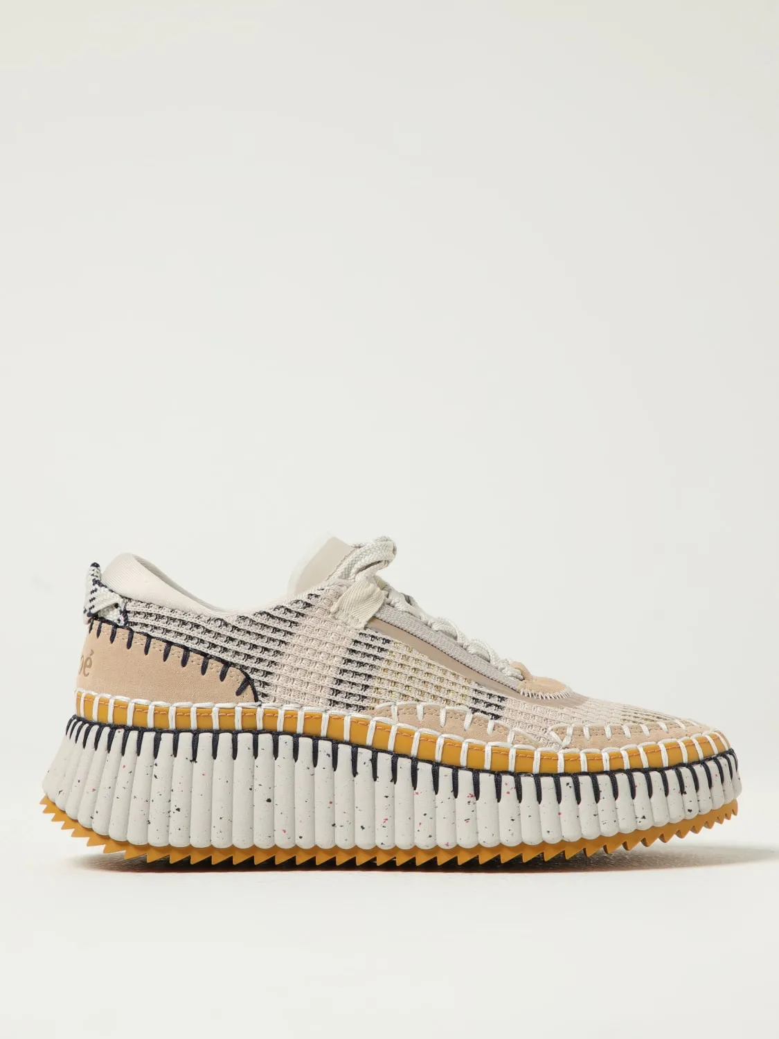 Sneakers Nama Chloé in mesh riciclato e camoscio